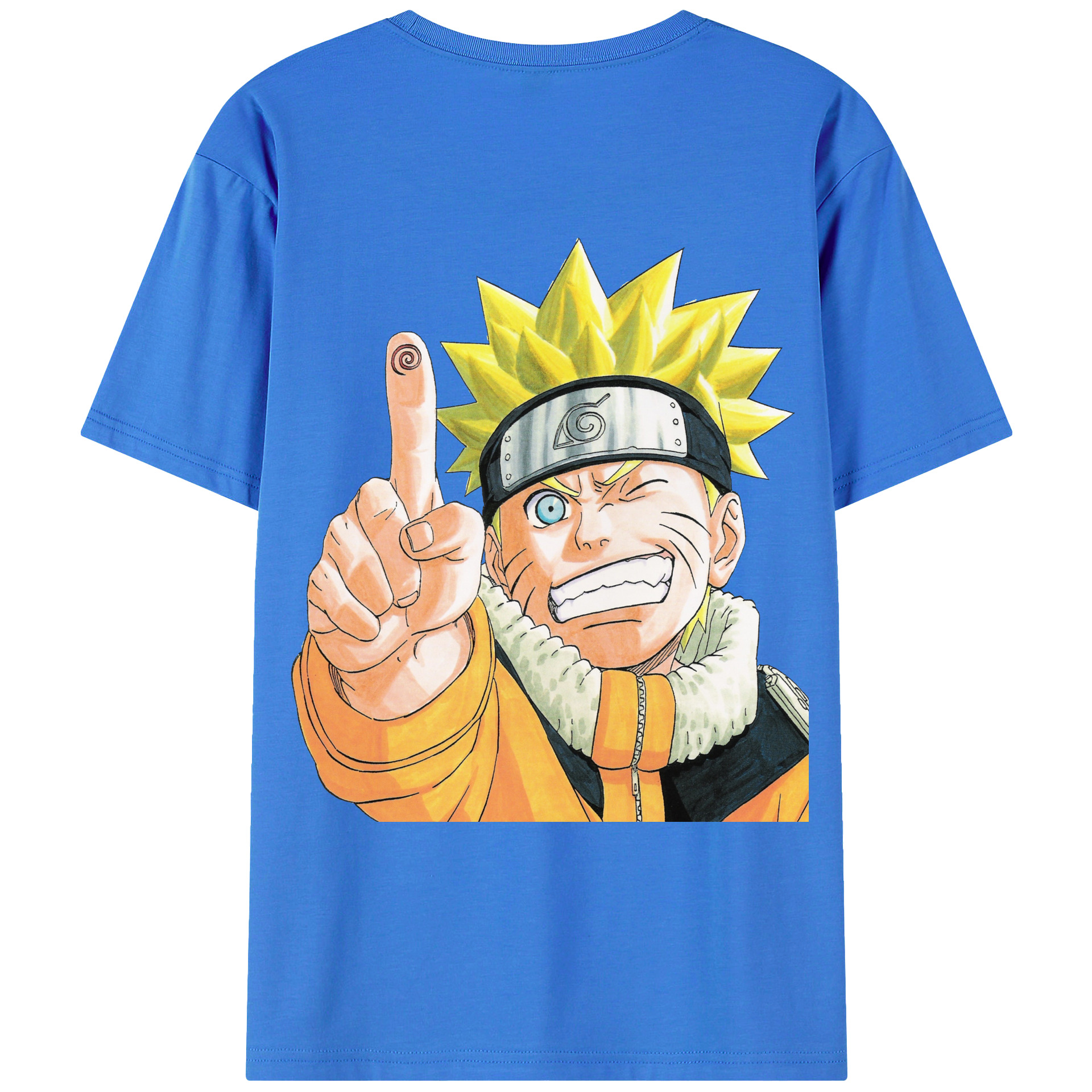 （画像用） NARUTO -ナルト- うずまき ナルト Uzumaki Naruto 綿100％ メンズ半袖Tシャツ（バックプリント） 通気性