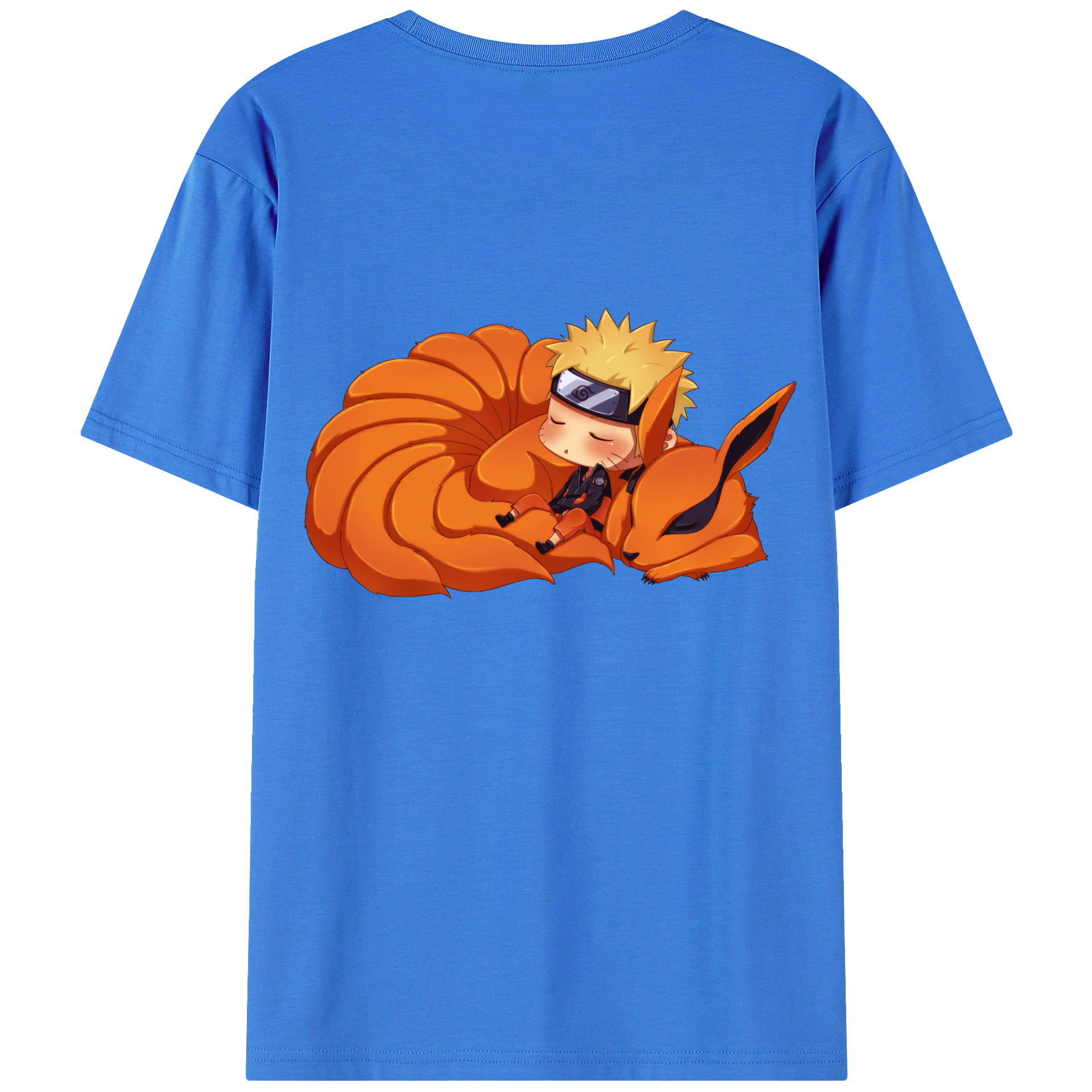 （画像用） NARUTO -ナルト- うずまき ナルト Uzumaki Naruto 綿100％ メンズ半袖Tシャツ（バックプリント） 通気性
