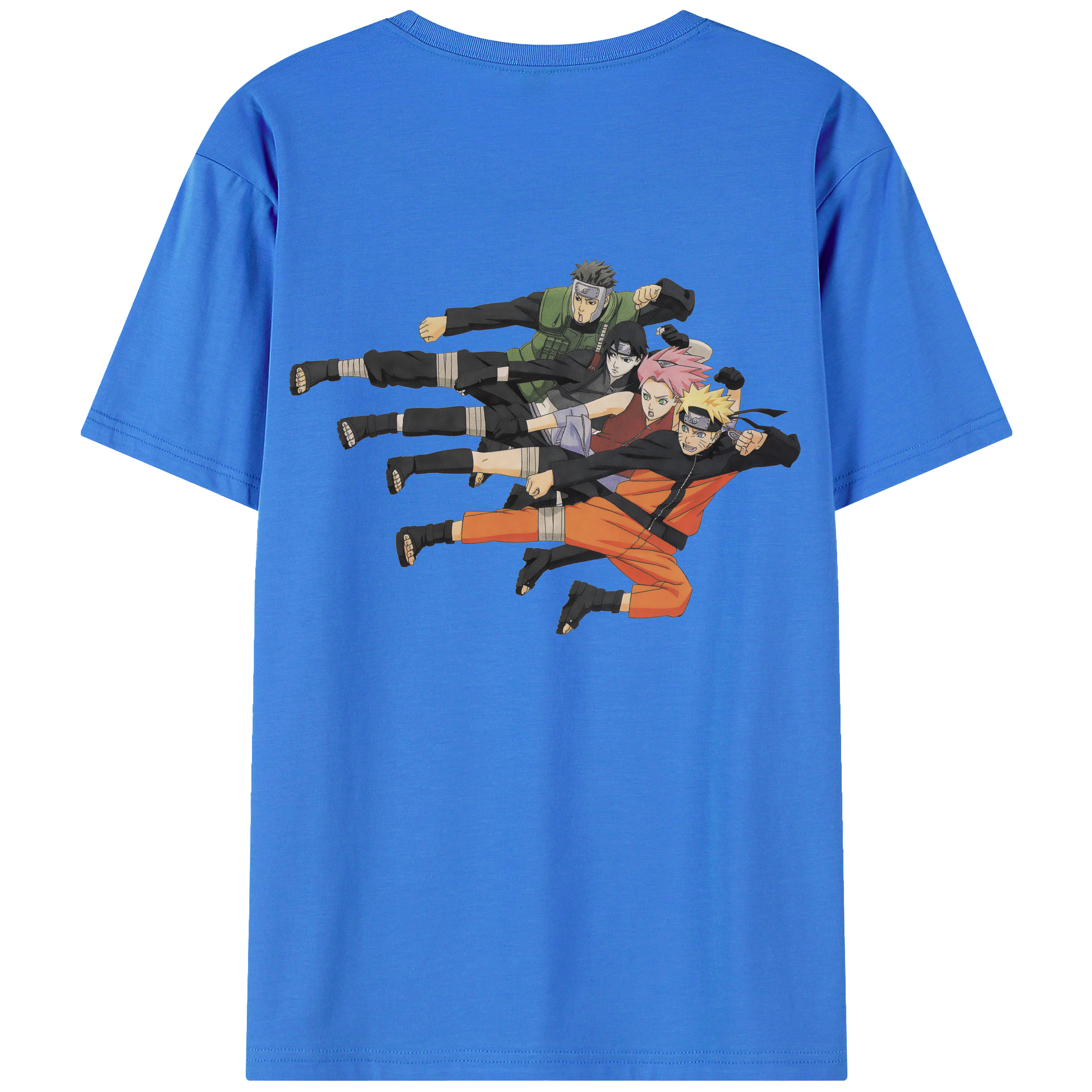 （画像用） NARUTO -ナルト- うずまき ナルト Uzumaki Naruto 綿100％ メンズ半袖Tシャツ（バックプリント） 通気性