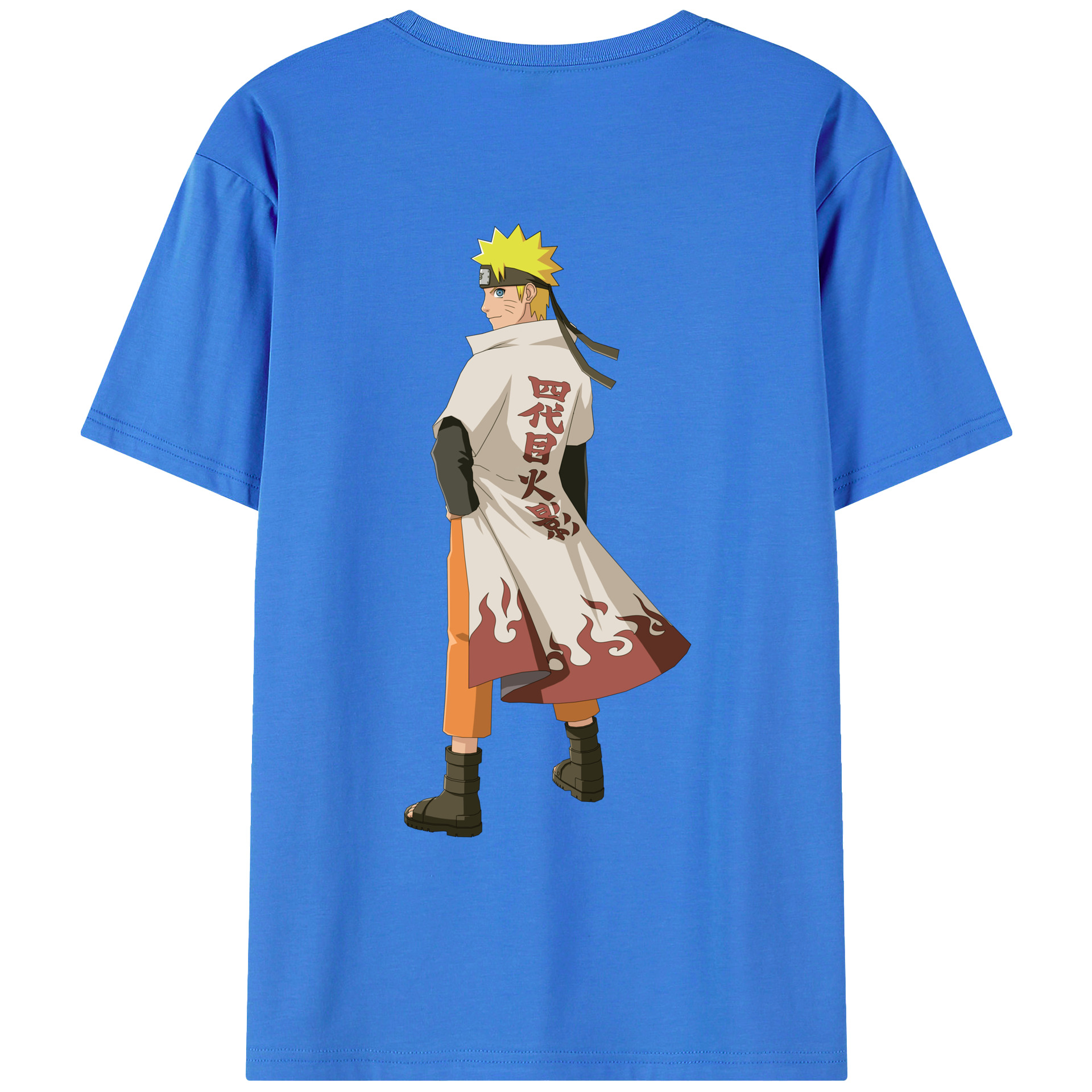 （画像用） NARUTO -ナルト- うずまき ナルト Uzumaki Naruto 綿100％ メンズ半袖Tシャツ（バックプリント） 通気性