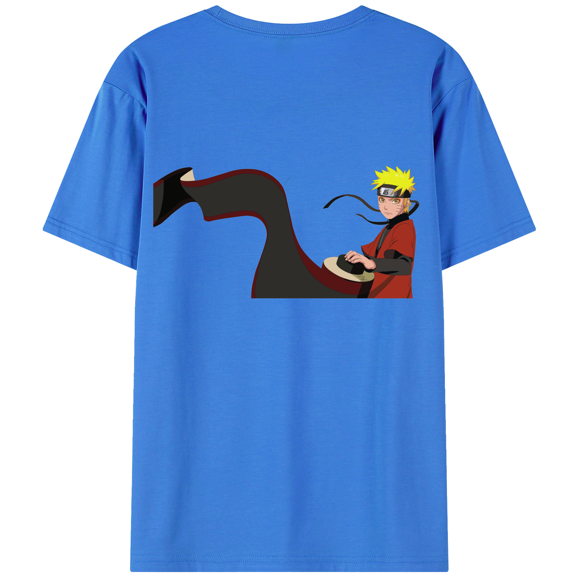 （画像用） NARUTO -ナルト- うずまき ナルト Uzumaki Naruto 綿100％ メンズ半袖Tシャツ（バックプリント） 通気性