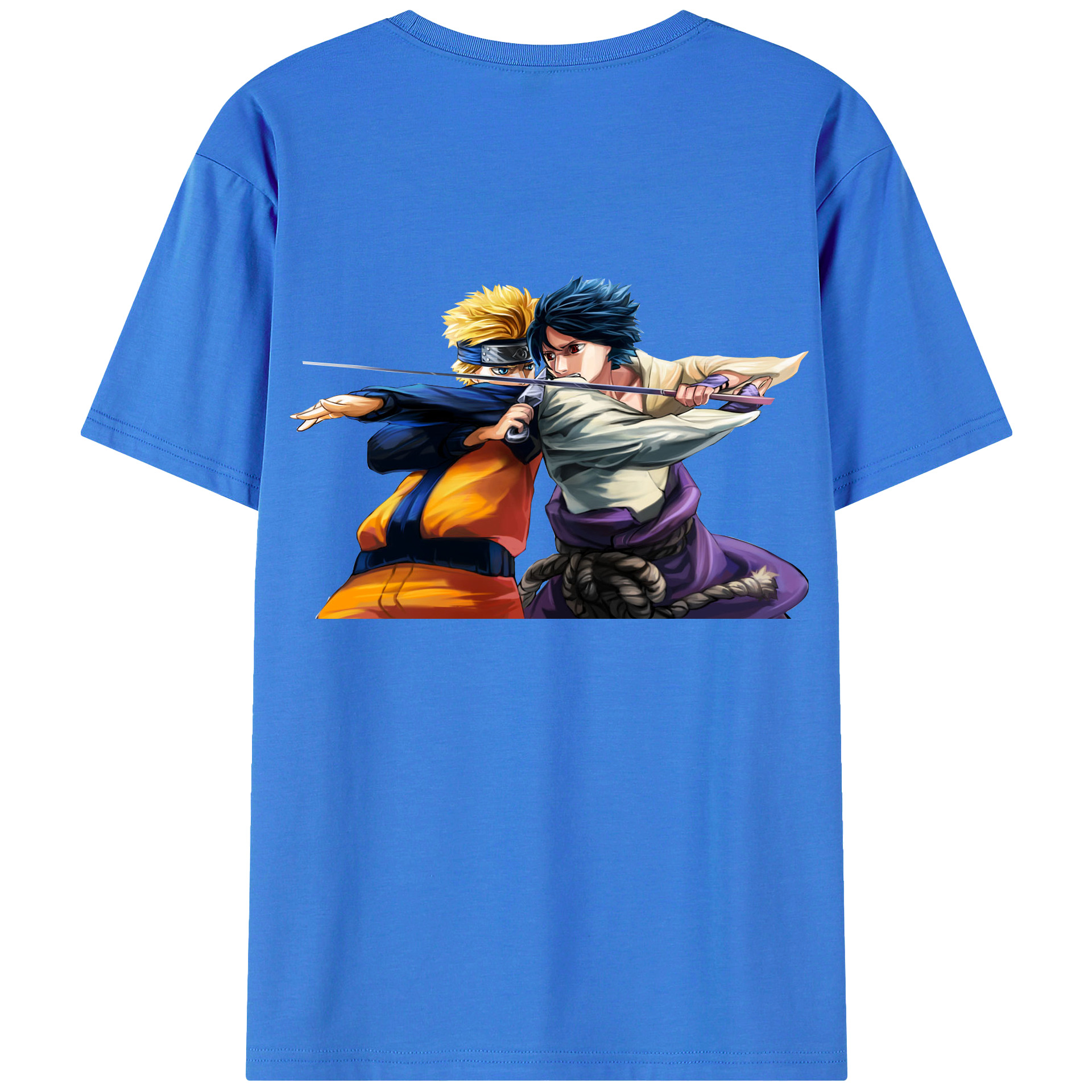 （画像用） NARUTO -ナルト- うずまき ナルト Uzumaki Naruto 綿100％ メンズ半袖Tシャツ（バックプリント） 通気性