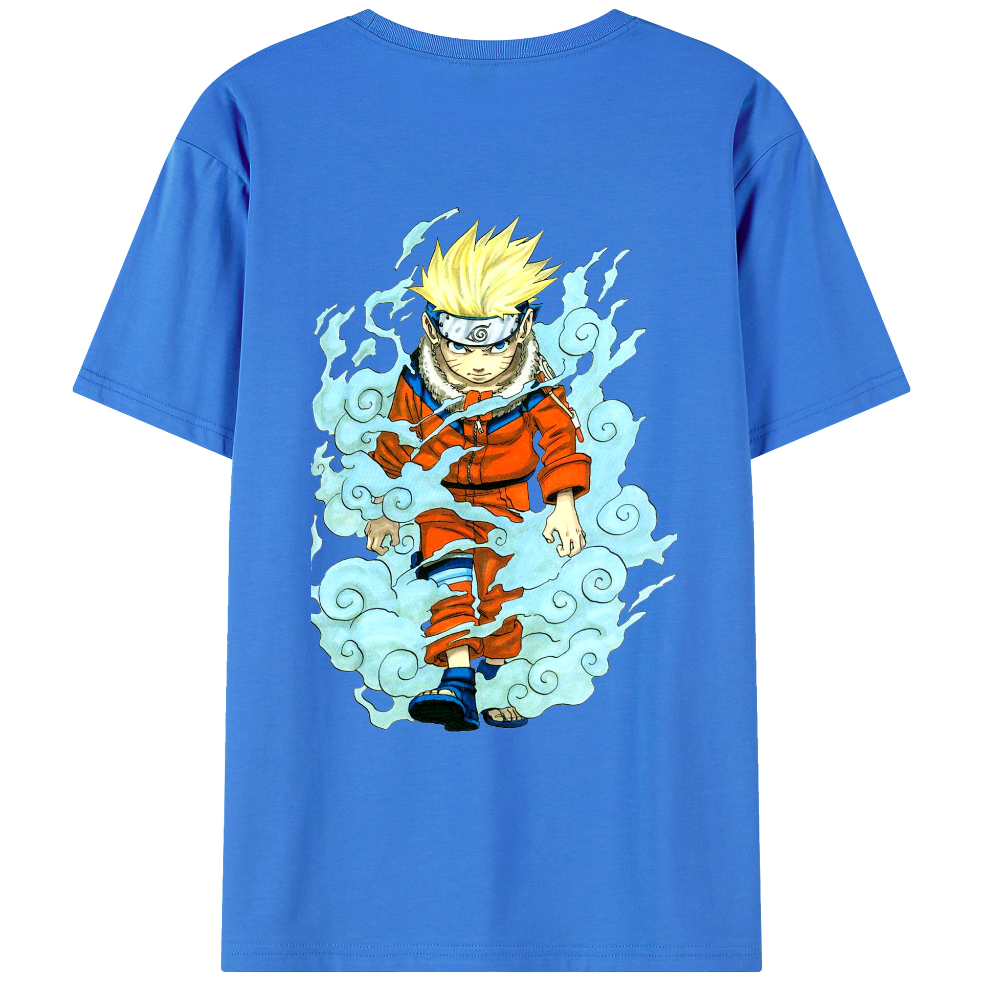 （画像用） NARUTO -ナルト- うずまき ナルト Uzumaki Naruto 綿100％ メンズ半袖Tシャツ（バックプリント） 通気性