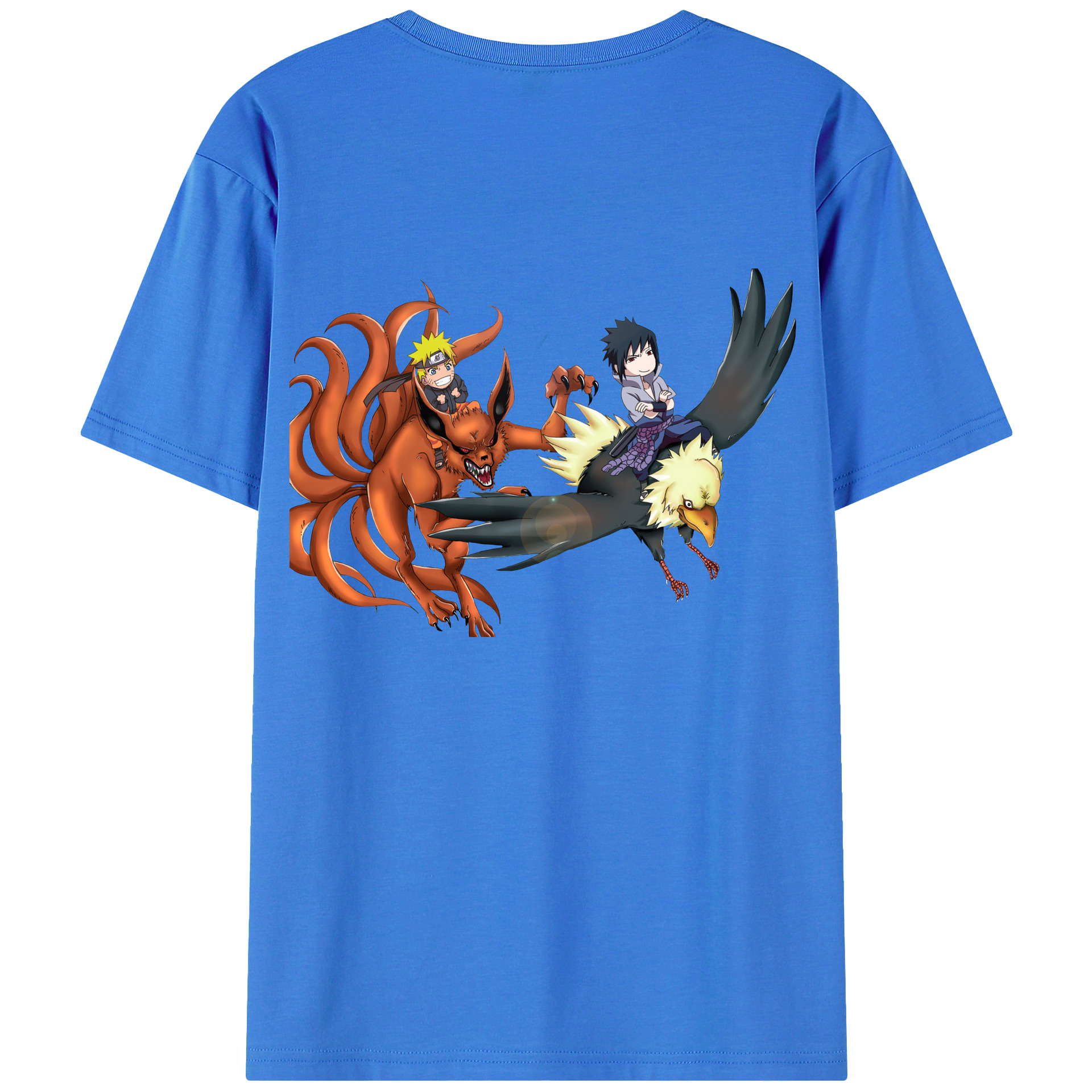 （画像用） NARUTO -ナルト- うずまき ナルト Uzumaki Naruto 綿100％ メンズ半袖Tシャツ（バックプリント） 通気性