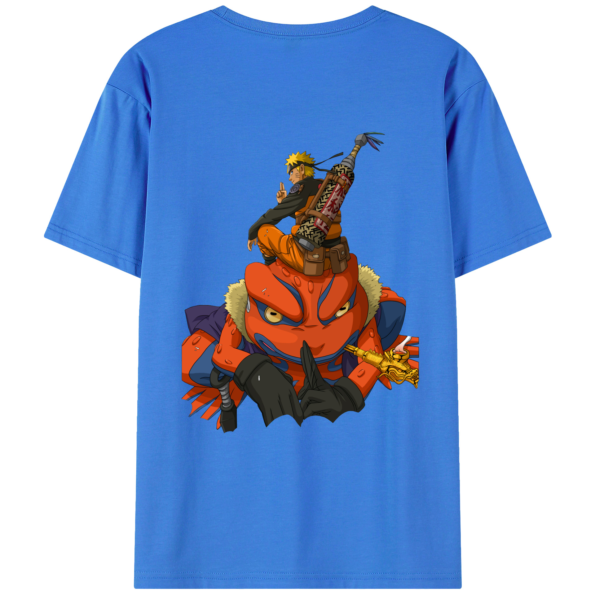 （画像用） NARUTO -ナルト- うずまき ナルト Uzumaki Naruto 綿100％ メンズ半袖Tシャツ（バックプリント） 通気性