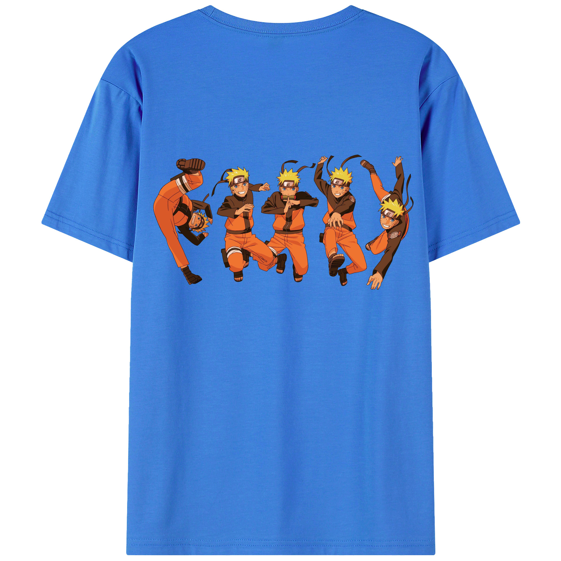 （画像用） NARUTO -ナルト- うずまき ナルト Uzumaki Naruto 綿100％ メンズ半袖Tシャツ（バックプリント） 通気性