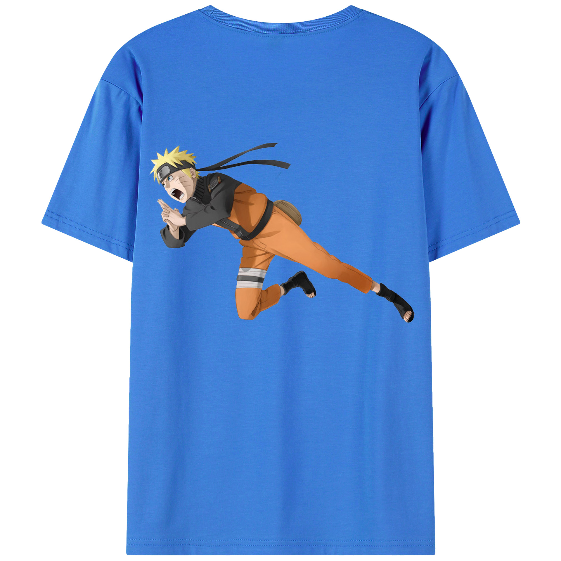 （画像用） NARUTO -ナルト- うずまき ナルト Uzumaki Naruto 綿100％ メンズ半袖Tシャツ（バックプリント） 通気性