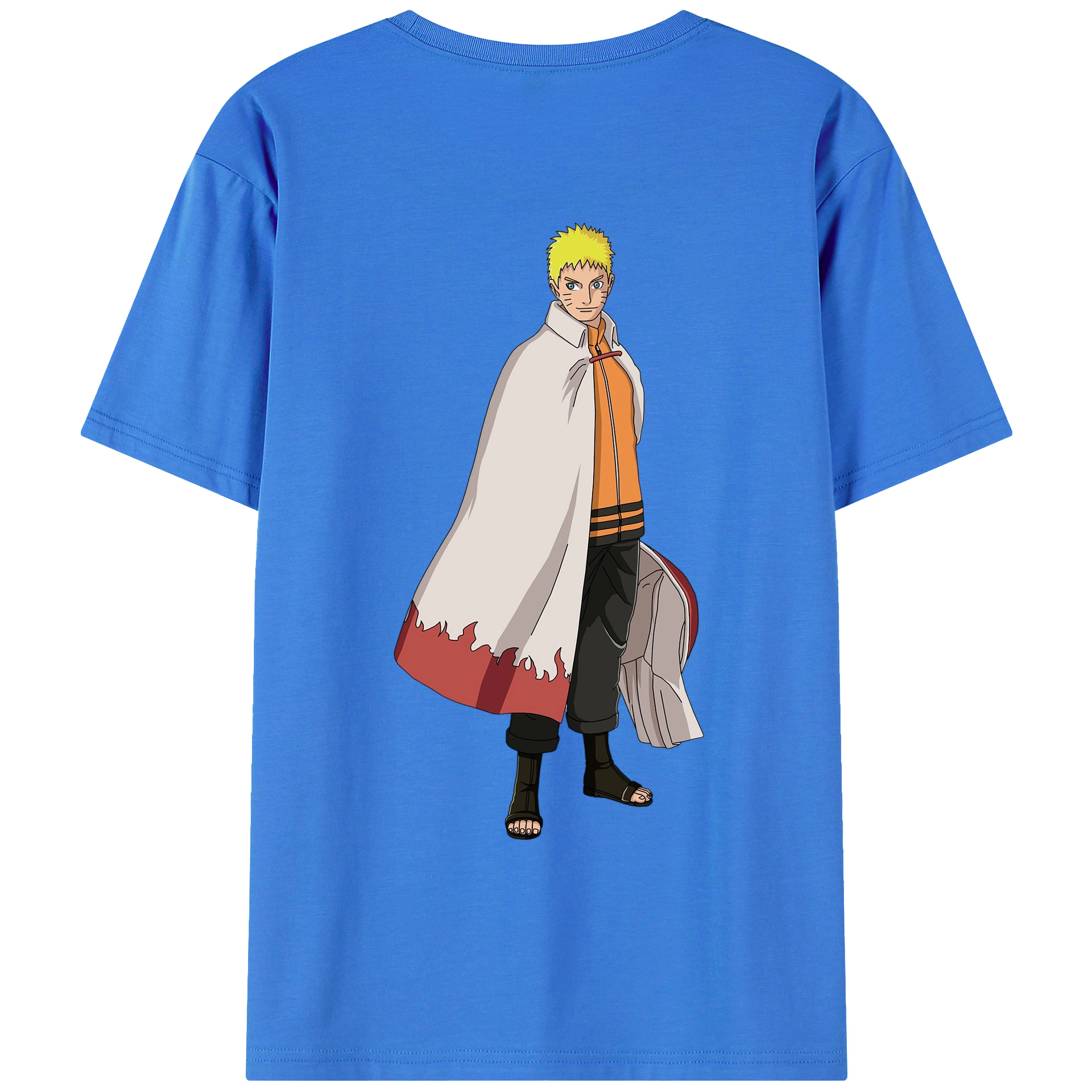 （画像用） NARUTO -ナルト- うずまき ナルト Uzumaki Naruto 綿100％ メンズ半袖Tシャツ（バックプリント） 通気性