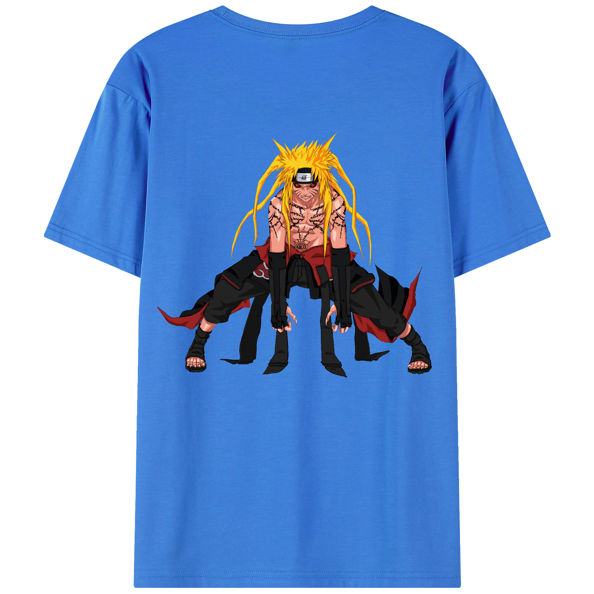 （画像用） NARUTO -ナルト- うずまき ナルト Uzumaki Naruto 綿100％ メンズ半袖Tシャツ（バックプリント） 通気性