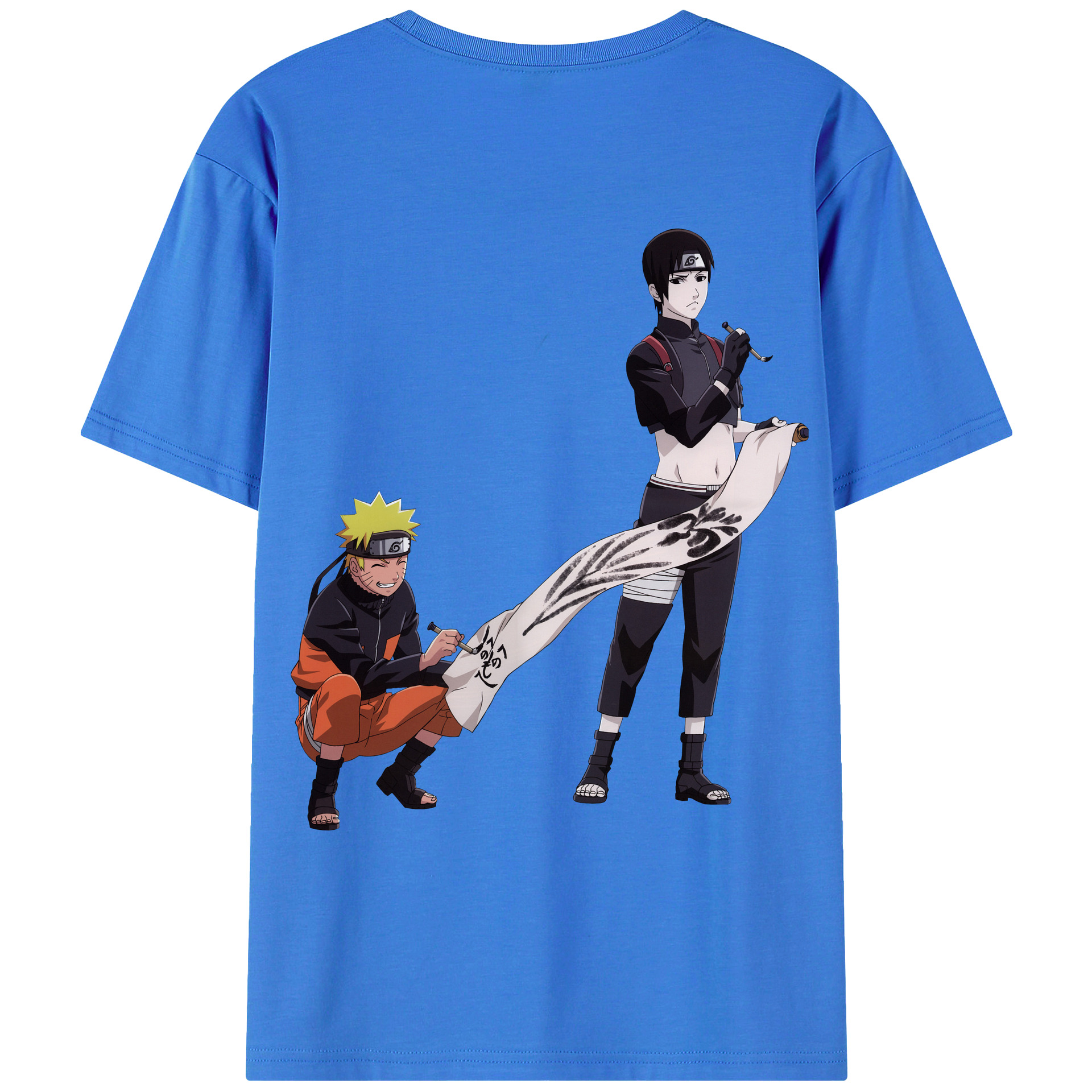 （画像用） NARUTO -ナルト- うずまき ナルト Uzumaki Naruto 綿100％ メンズ半袖Tシャツ（バックプリント） 通気性