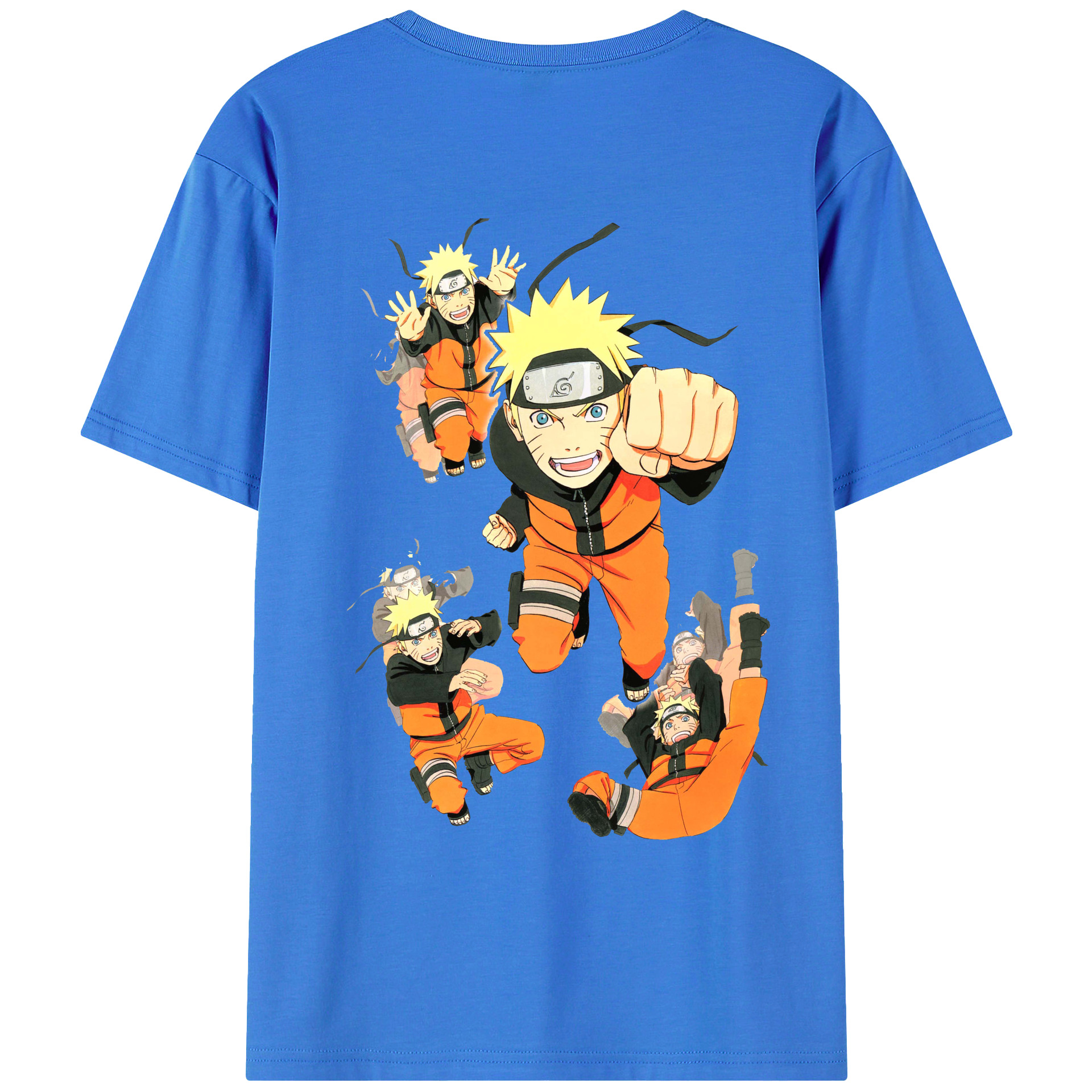 （画像用） NARUTO -ナルト- うずまき ナルト Uzumaki Naruto 綿100％ メンズ半袖Tシャツ（バックプリント） 通気性