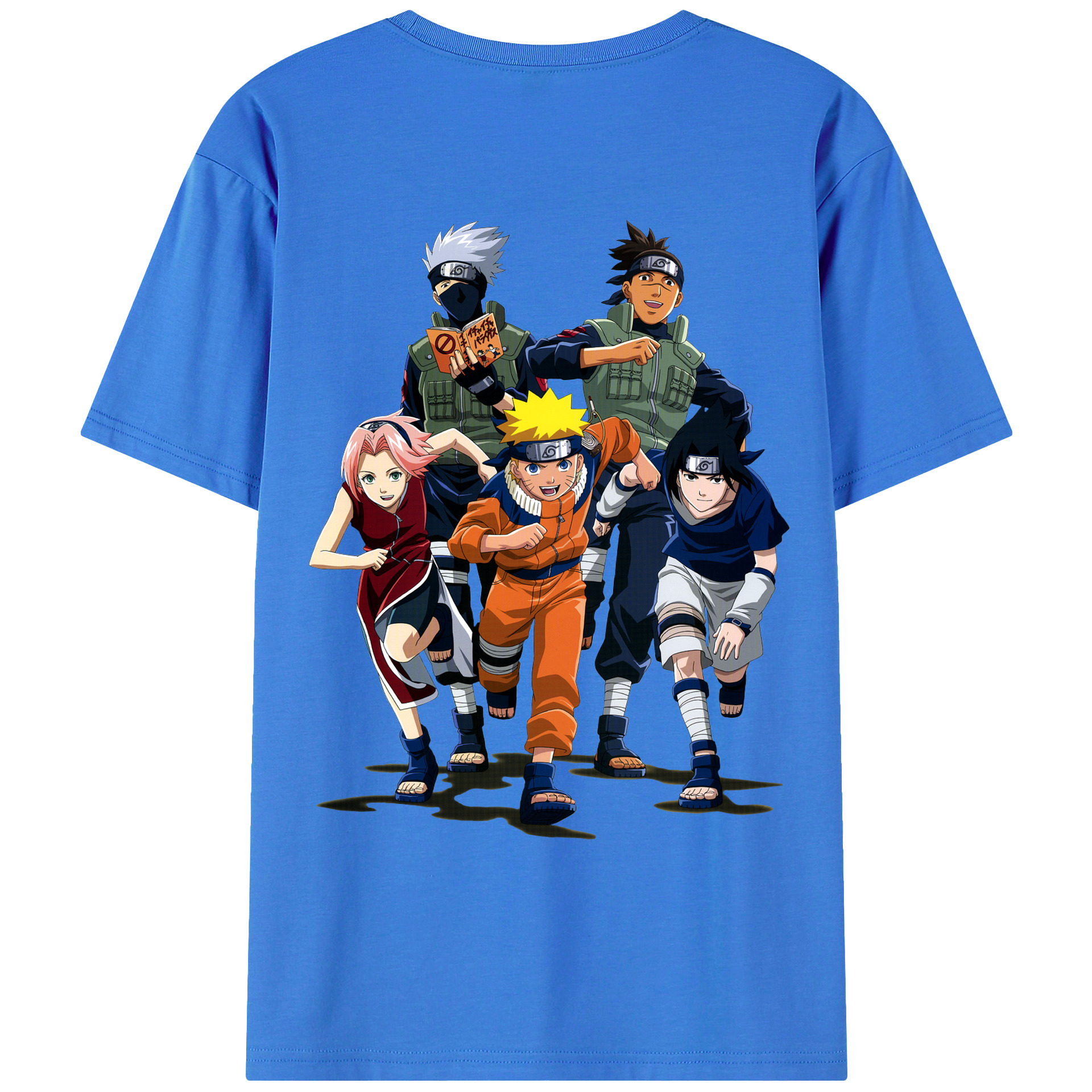 （画像用） NARUTO -ナルト- うずまき ナルト Uzumaki Naruto 綿100％ メンズ半袖Tシャツ（バックプリント） 通気性