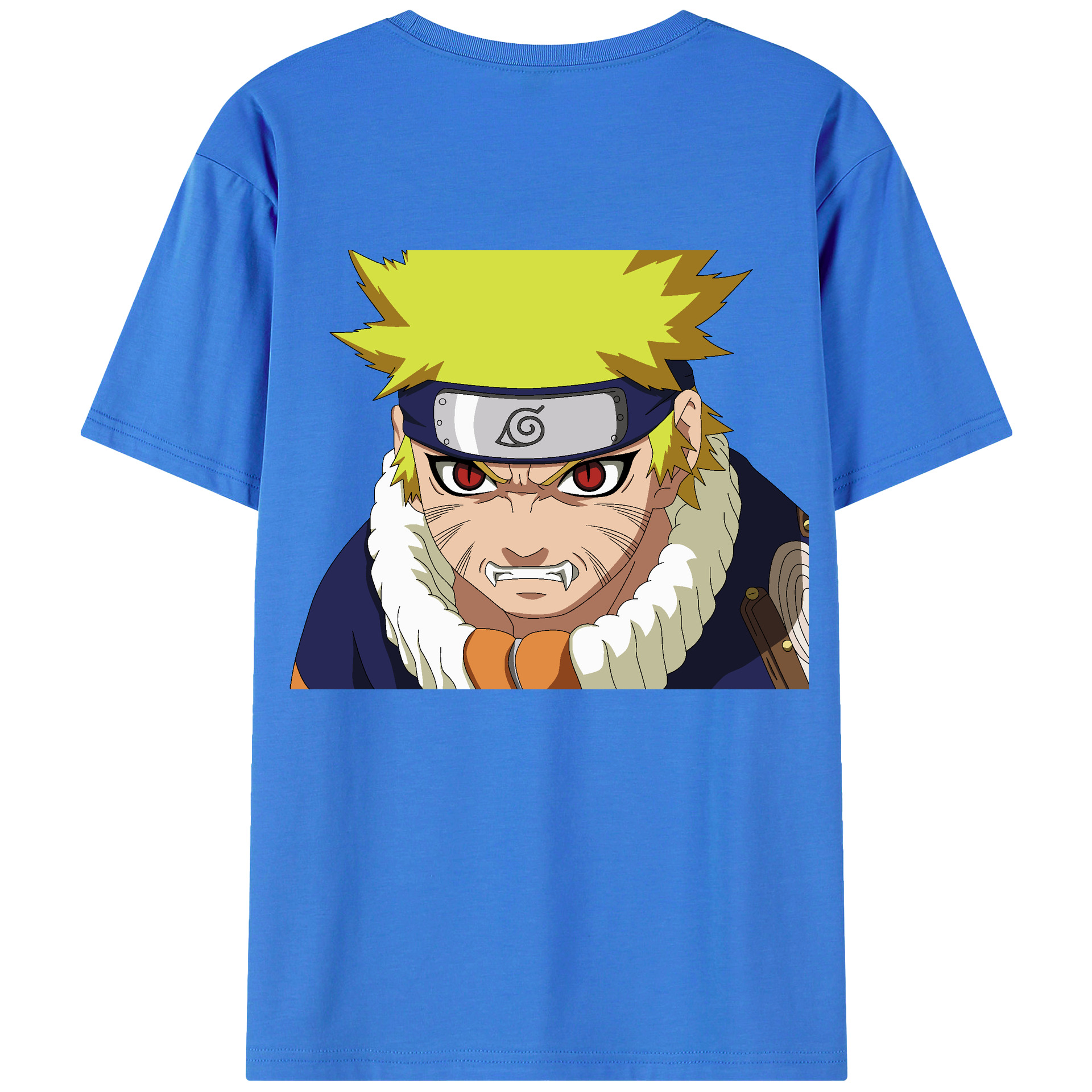 （画像用） NARUTO -ナルト- うずまき ナルト Uzumaki Naruto 綿100％ メンズ半袖Tシャツ（バックプリント） 通気性