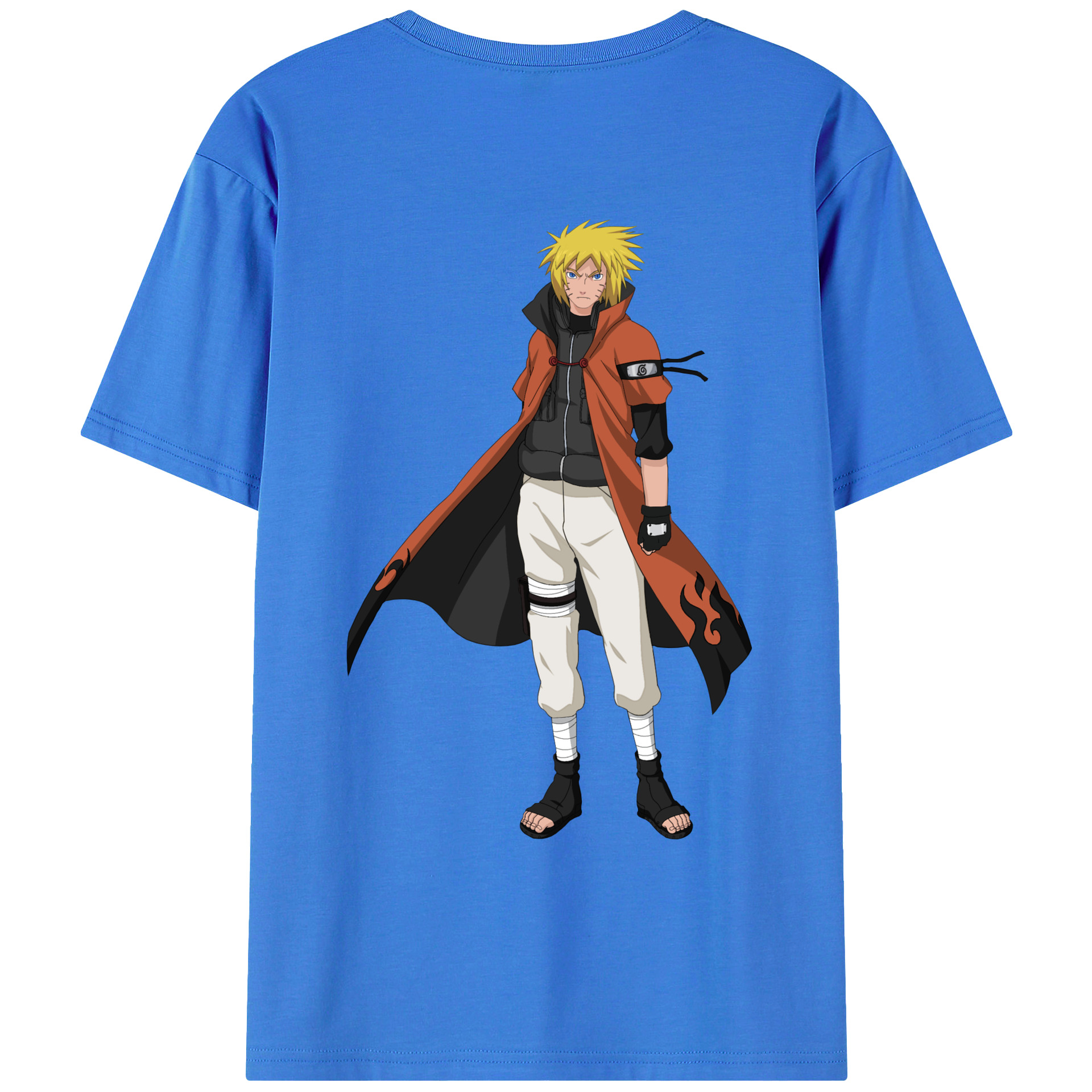 （画像用） NARUTO -ナルト- うずまき ナルト Uzumaki Naruto 綿100％ メンズ半袖Tシャツ（バックプリント） 通気性