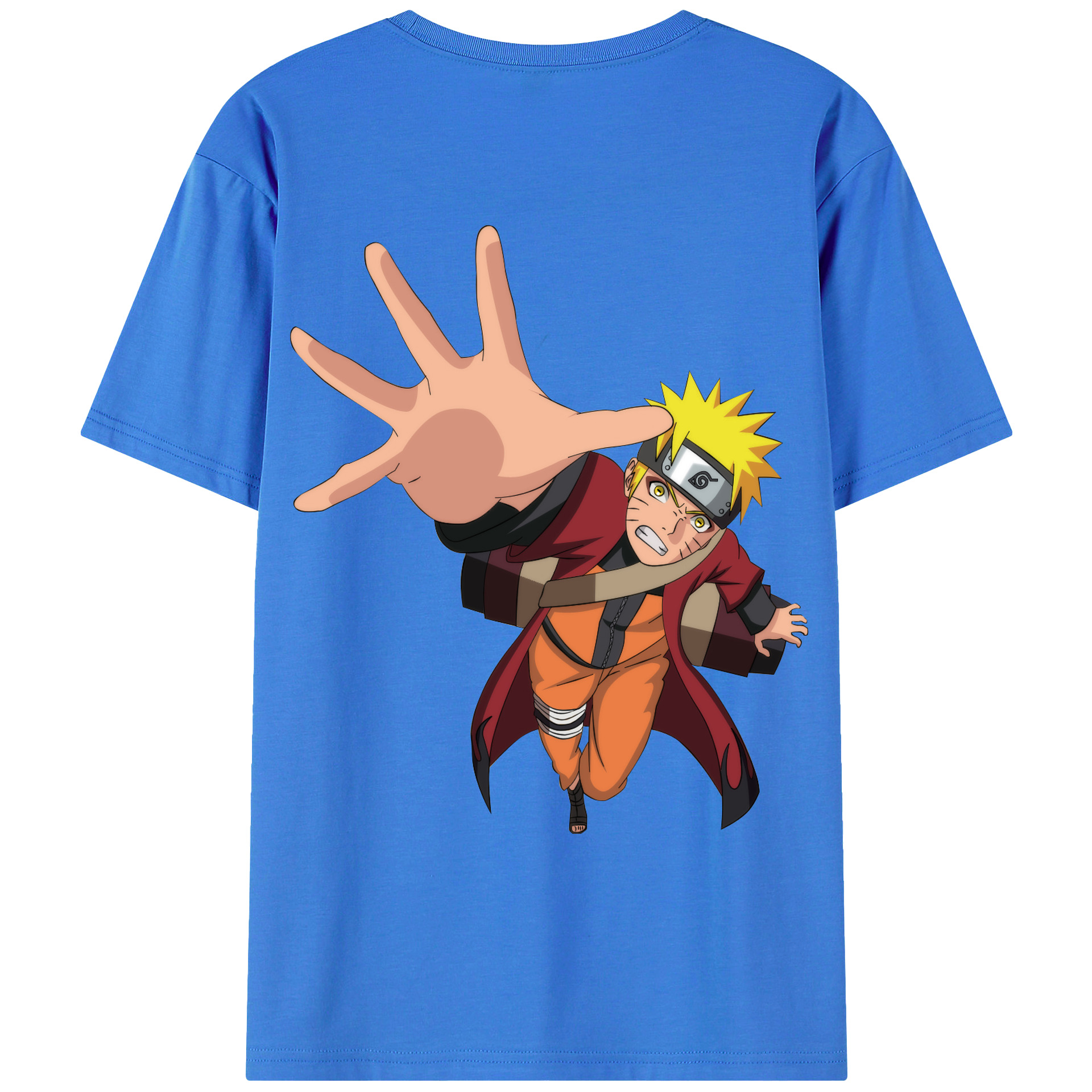 （画像用） NARUTO -ナルト- うずまき ナルト Uzumaki Naruto 綿100％ メンズ半袖Tシャツ（バックプリント） 通気性