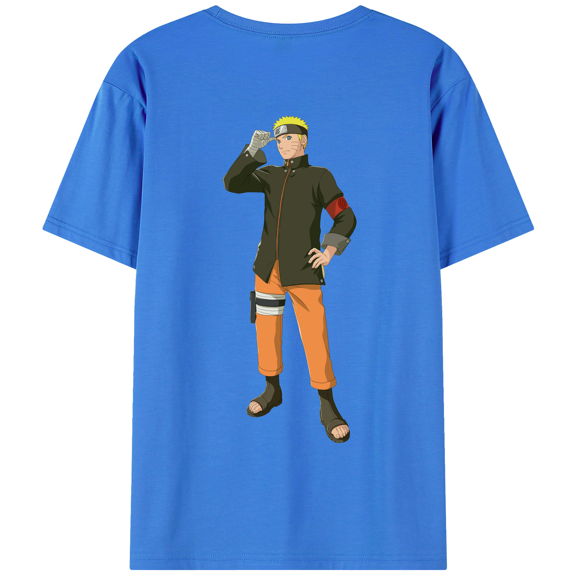 （画像用） NARUTO -ナルト- うずまき ナルト Uzumaki Naruto 綿100％ メンズ半袖Tシャツ（バックプリント） 通気性