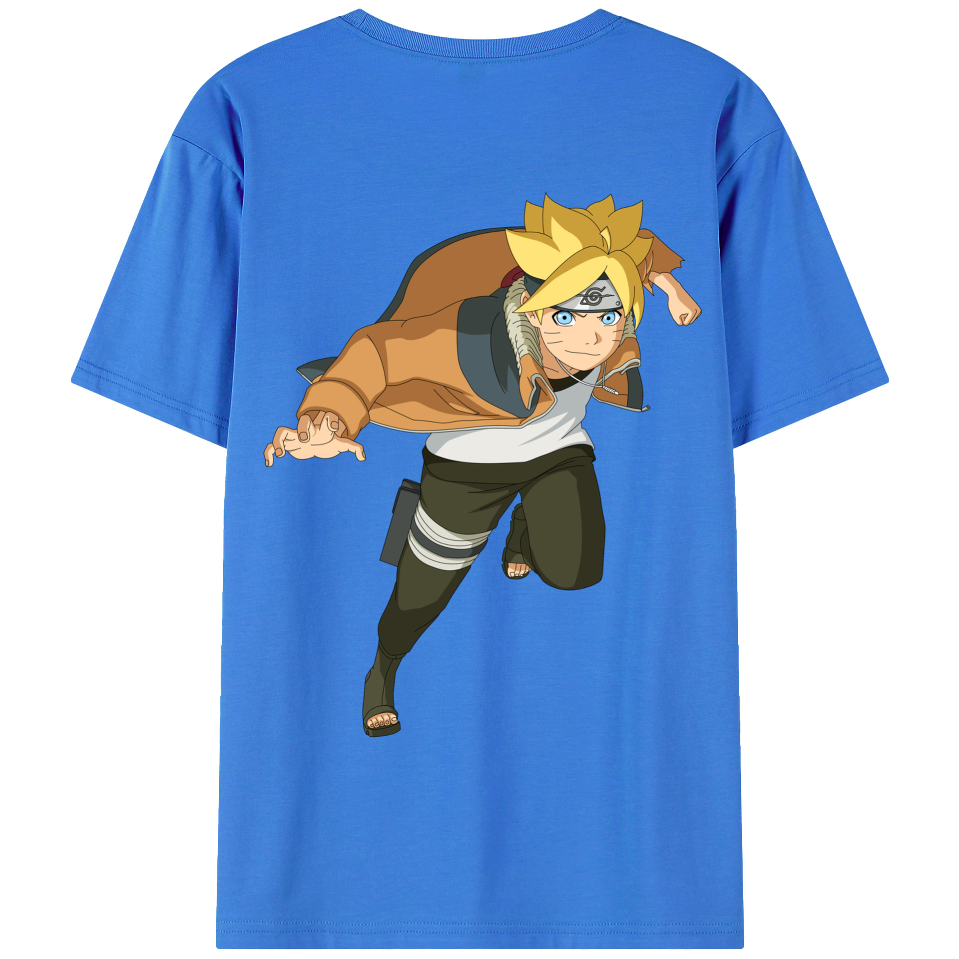 （画像用） NARUTO -ナルト- うずまき ナルト Uzumaki Naruto 綿100％ メンズ半袖Tシャツ（バックプリント） 通気性