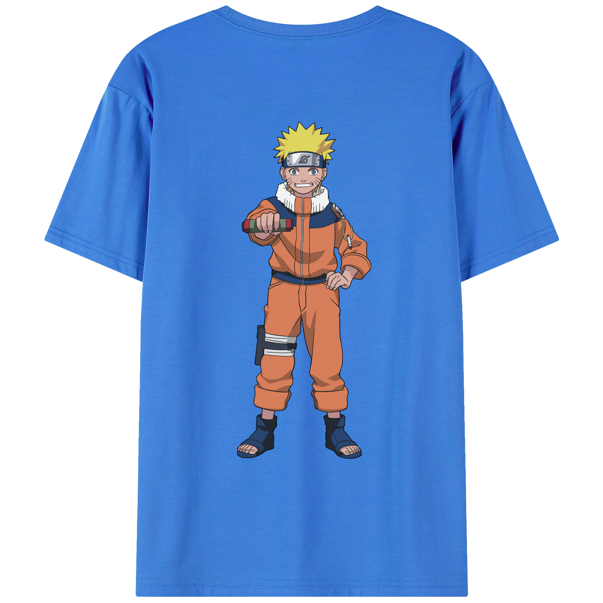 （画像用） NARUTO -ナルト- うずまき ナルト Uzumaki Naruto 綿100％ メンズ半袖Tシャツ（バックプリント） 通気性