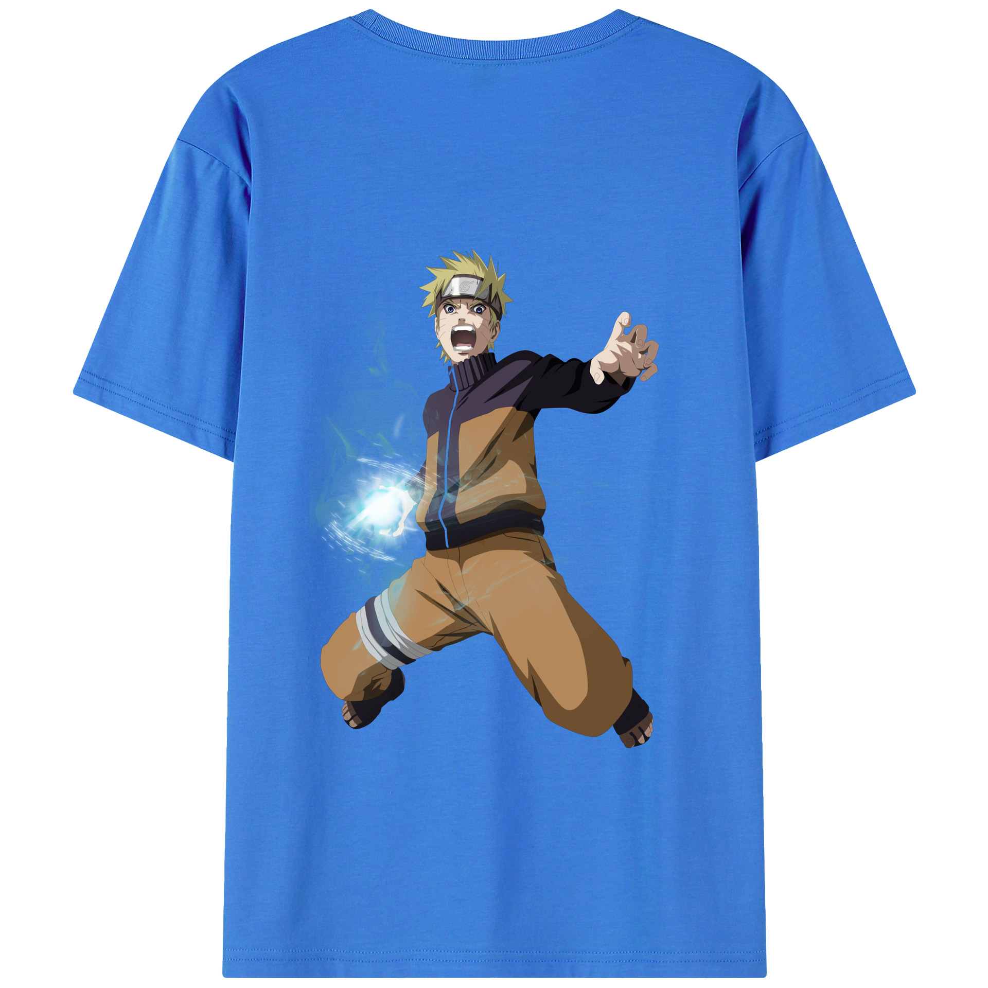 （画像用） NARUTO -ナルト- うずまき ナルト Uzumaki Naruto 綿100％ メンズ半袖Tシャツ（バックプリント） 通気性