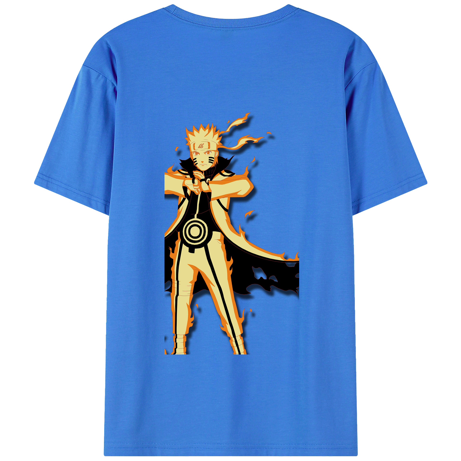 （画像用） NARUTO -ナルト- うずまき ナルト Uzumaki Naruto 綿100％ メンズ半袖Tシャツ（バックプリント） 通気性