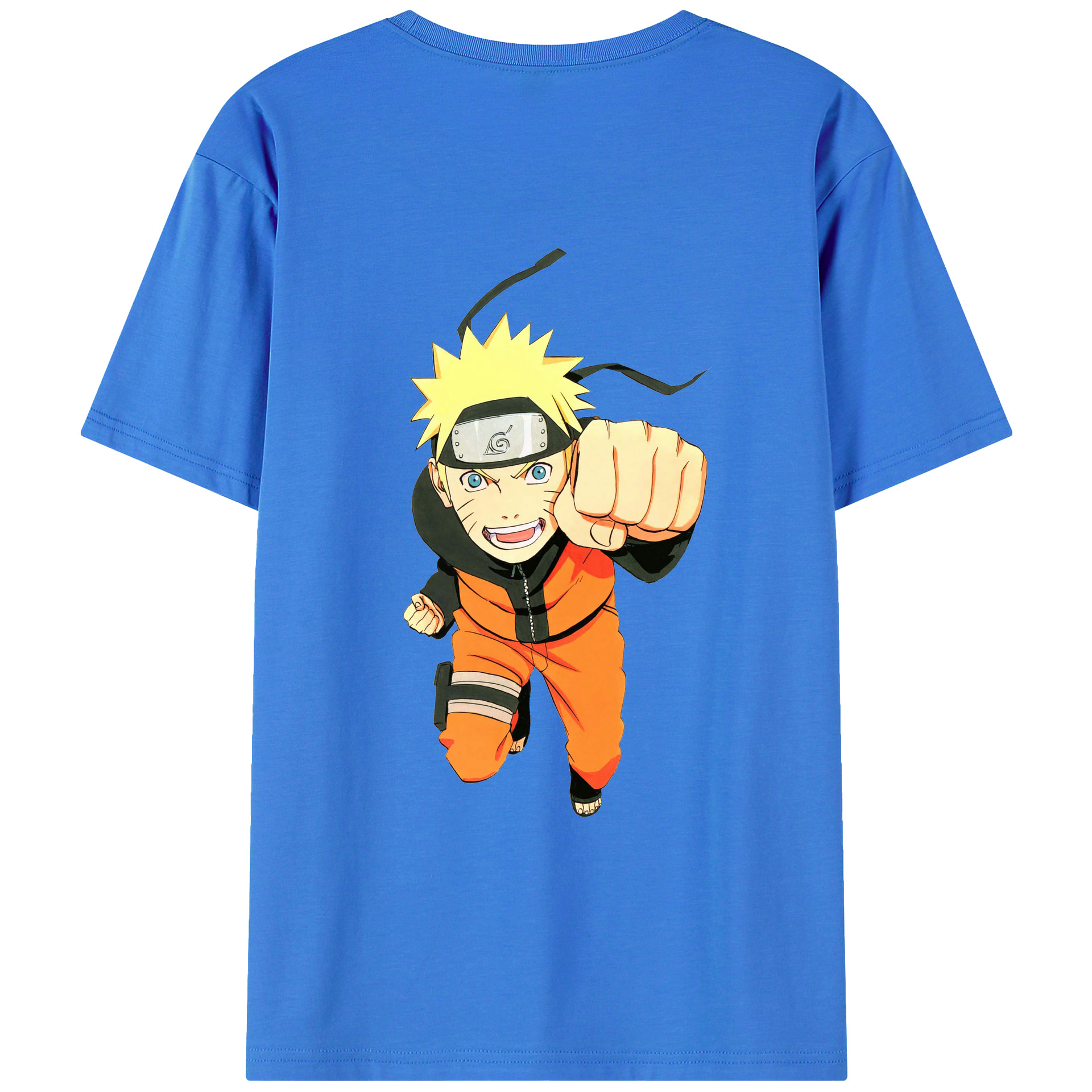 （画像用） NARUTO -ナルト- うずまき ナルト Uzumaki Naruto 綿100％ メンズ半袖Tシャツ（バックプリント） 通気性