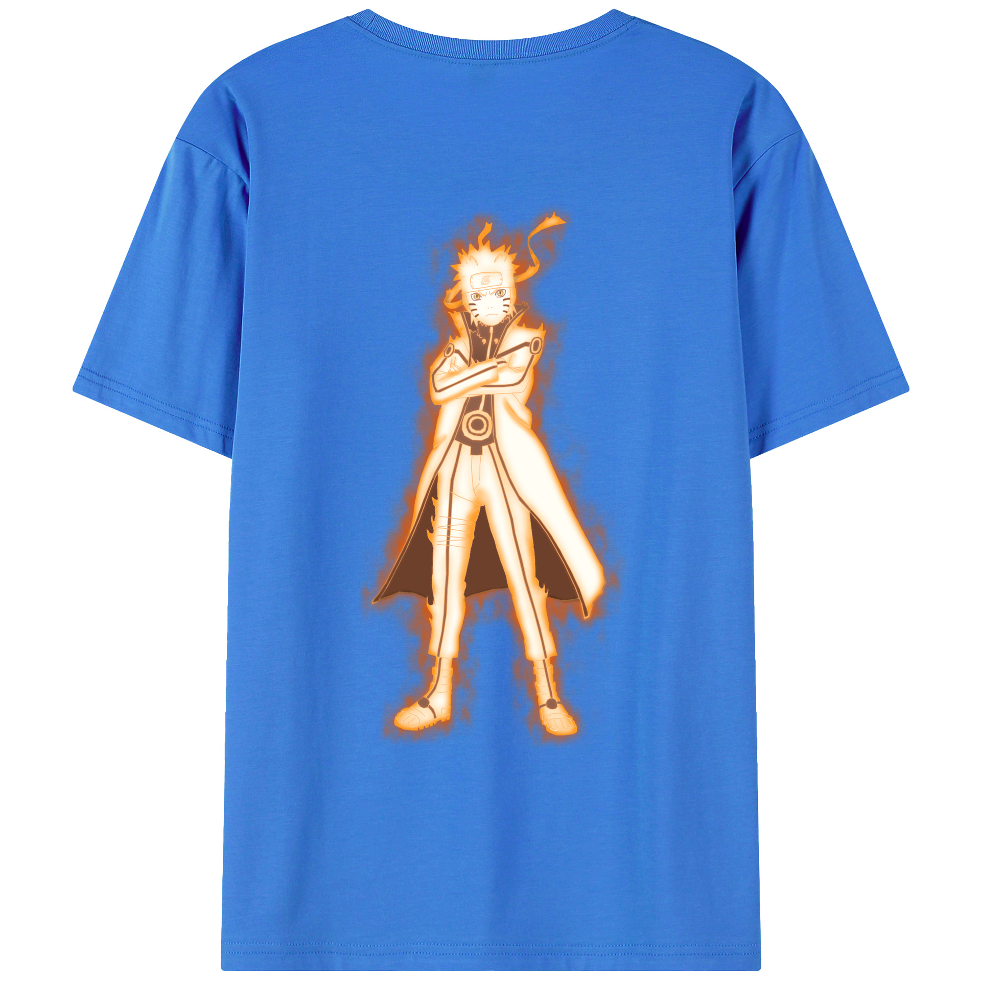 （画像用） NARUTO -ナルト- うずまき ナルト Uzumaki Naruto 綿100％ メンズ半袖Tシャツ（バックプリント） 通気性