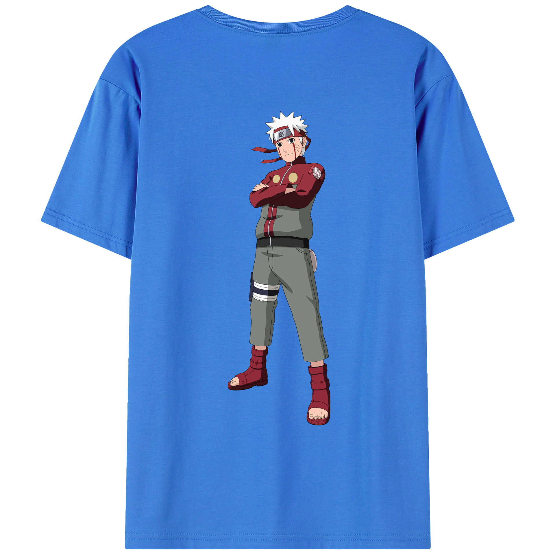 （画像用） NARUTO -ナルト- うずまき ナルト Uzumaki Naruto 綿100％ メンズ半袖Tシャツ（バックプリント） 通気性