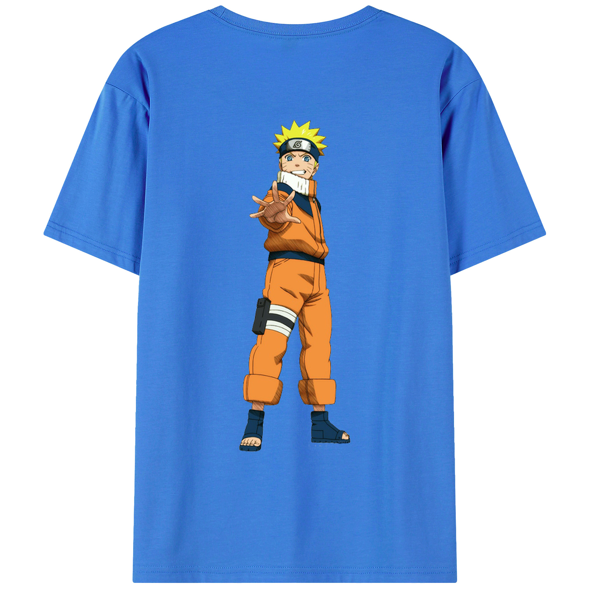 （画像用） NARUTO -ナルト- うずまき ナルト Uzumaki Naruto 綿100％ メンズ半袖Tシャツ（バックプリント） 通気性