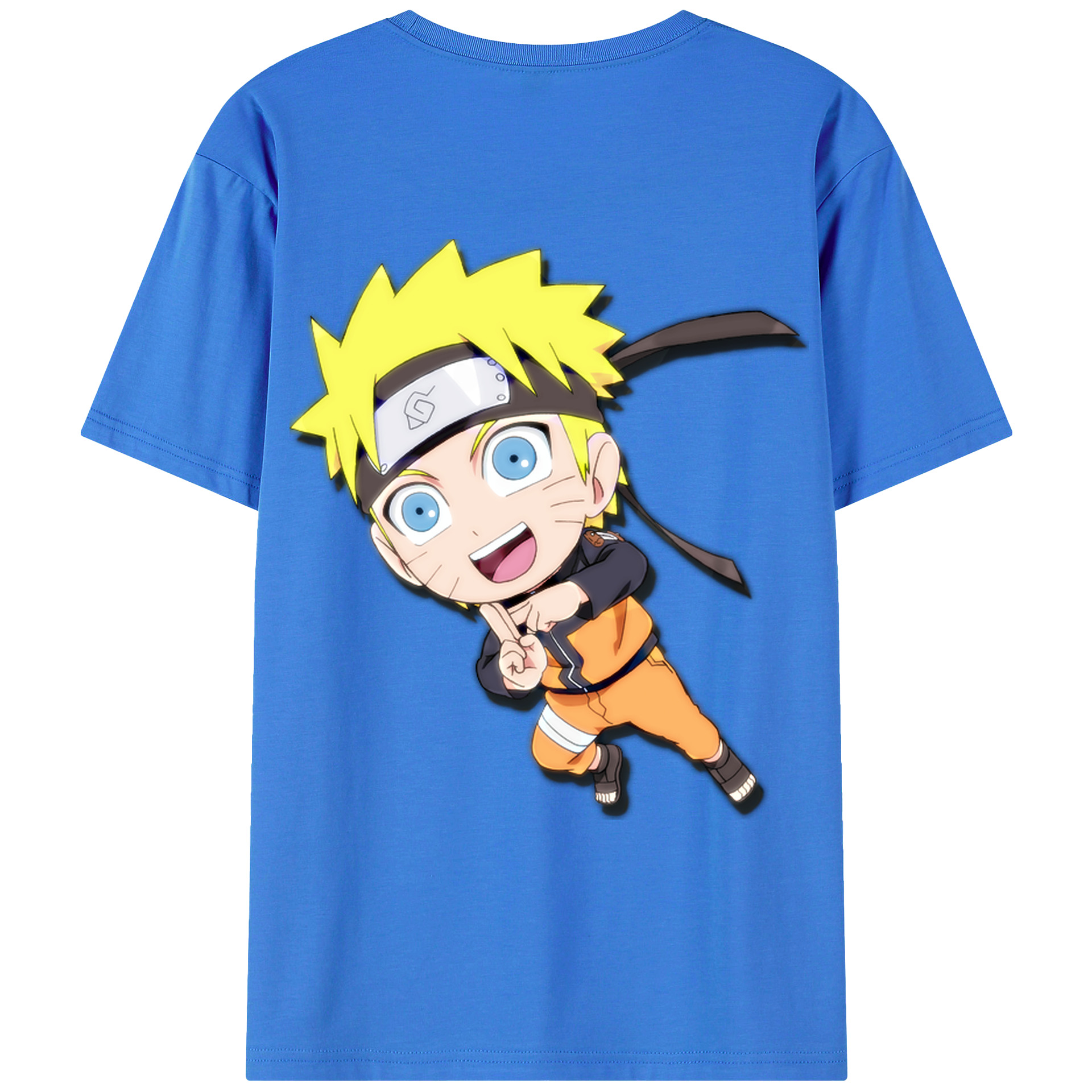 （画像用） NARUTO -ナルト- うずまき ナルト Uzumaki Naruto 綿100％ メンズ半袖Tシャツ（バックプリント） 通気性