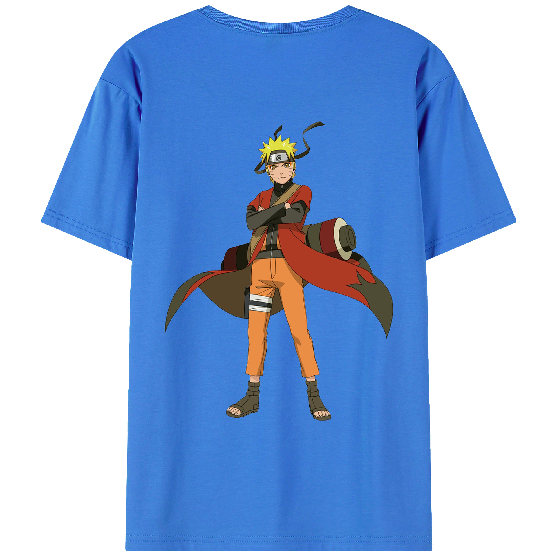 （画像用） NARUTO -ナルト- うずまき ナルト Uzumaki Naruto 綿100％ メンズ半袖Tシャツ（バックプリント） 通気性