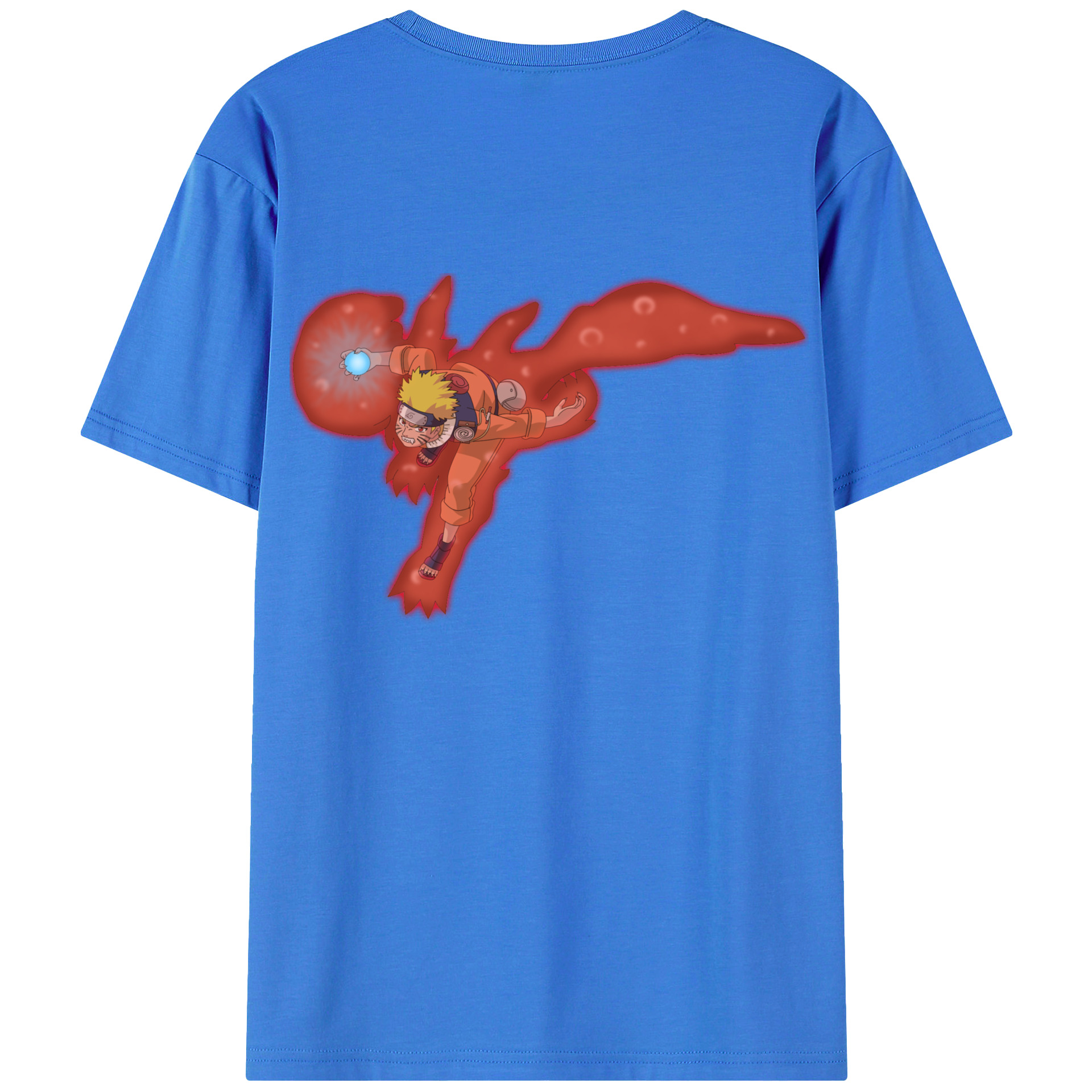 （画像用） NARUTO -ナルト- うずまき ナルト Uzumaki Naruto 綿100％ メンズ半袖Tシャツ（バックプリント） 通気性