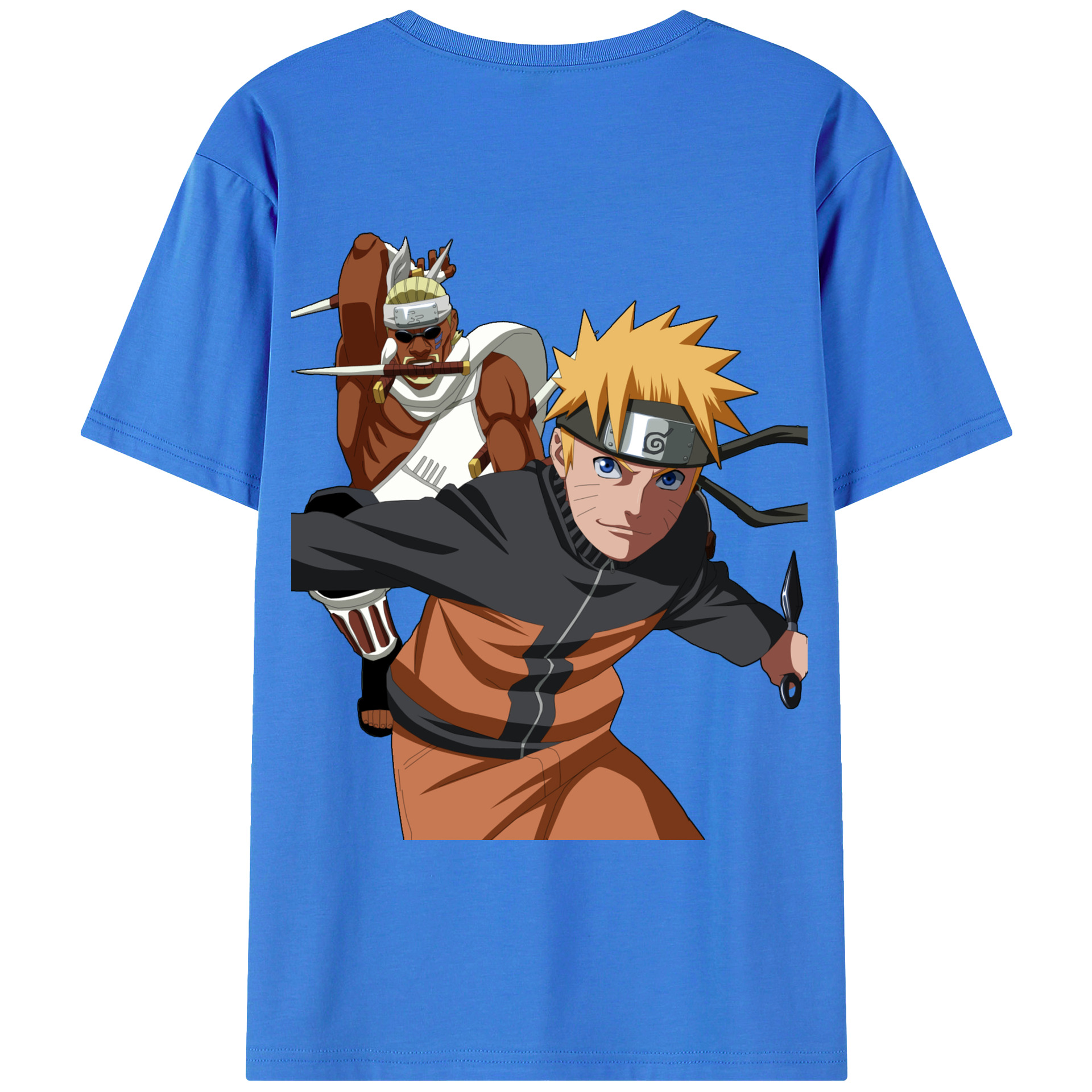 （画像用） NARUTO -ナルト- うずまき ナルト Uzumaki Naruto 綿100％ メンズ半袖Tシャツ（バックプリント） 通気性