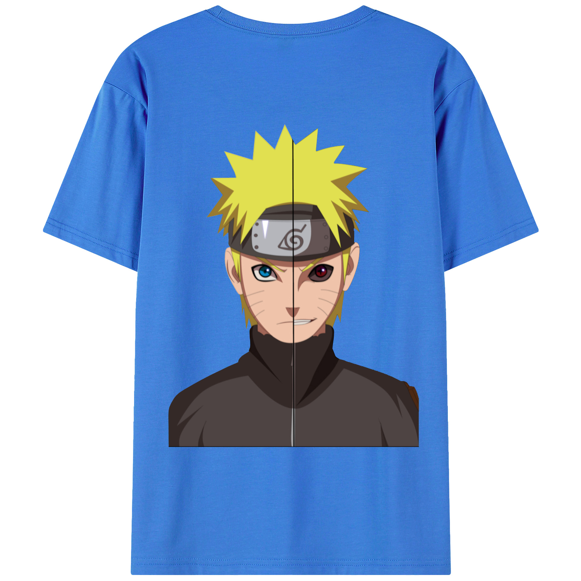 （画像用） NARUTO -ナルト- うずまき ナルト Uzumaki Naruto 綿100％ メンズ半袖Tシャツ（バックプリント） 通気性