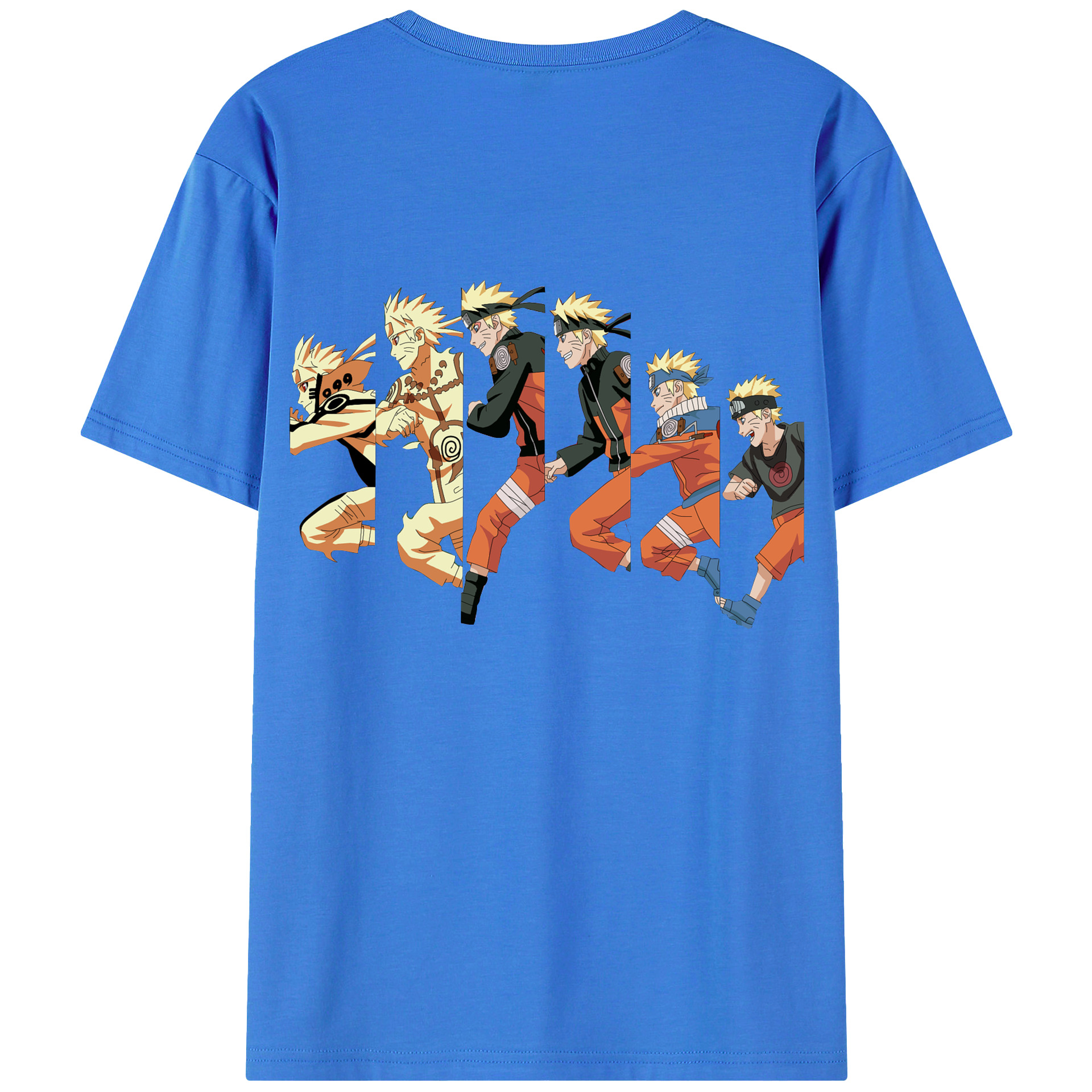 （画像用） NARUTO -ナルト- うずまき ナルト Uzumaki Naruto 綿100％ メンズ半袖Tシャツ（バックプリント） 通気性