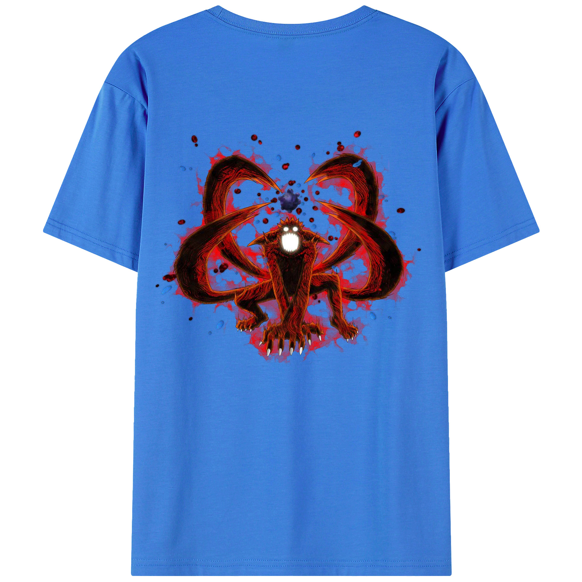 （画像用） NARUTO -ナルト- うずまき ナルト Uzumaki Naruto 綿100％ メンズ半袖Tシャツ（バックプリント） 通気性