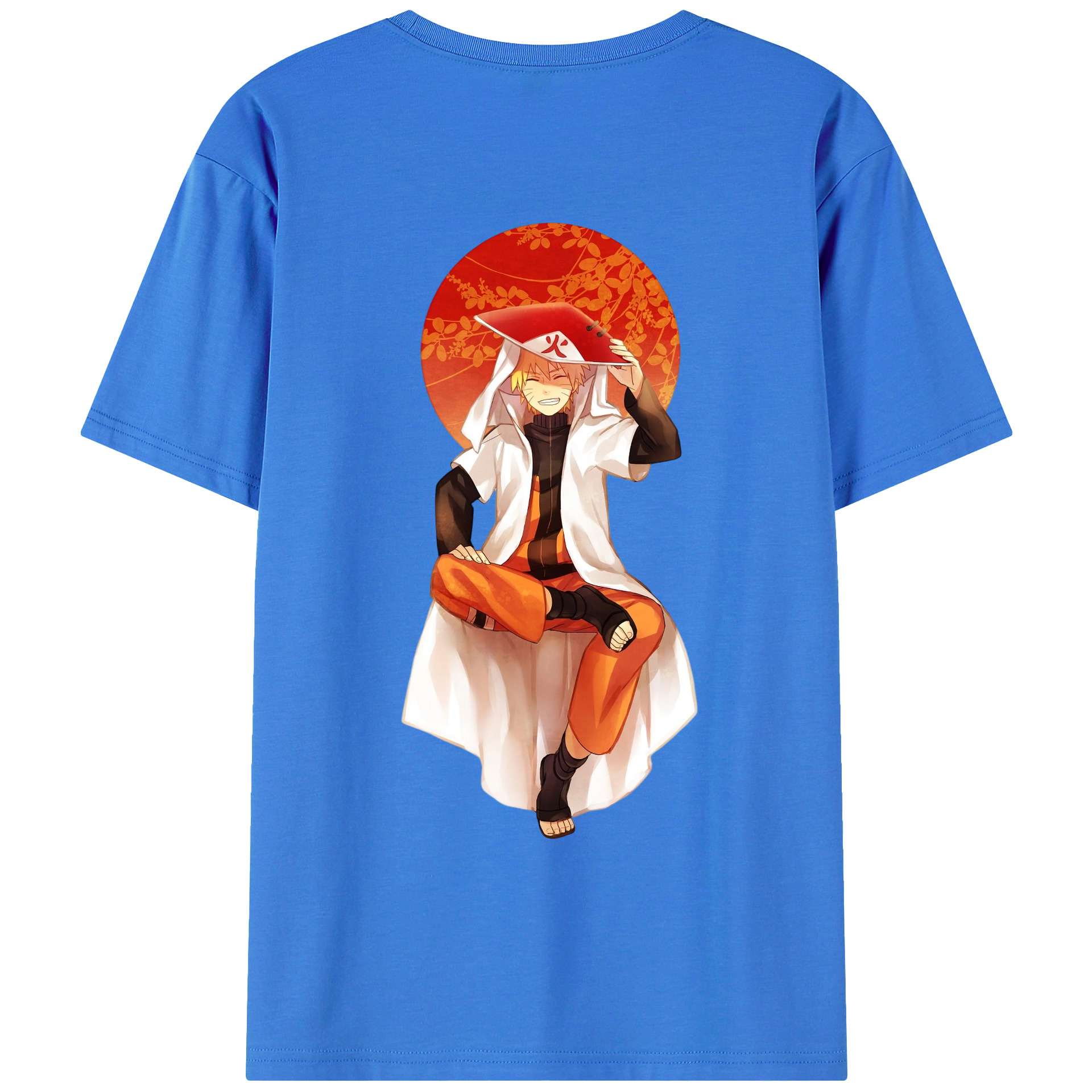 （画像用） NARUTO -ナルト- うずまき ナルト Uzumaki Naruto 綿100％ メンズ半袖Tシャツ（バックプリント） 通気性