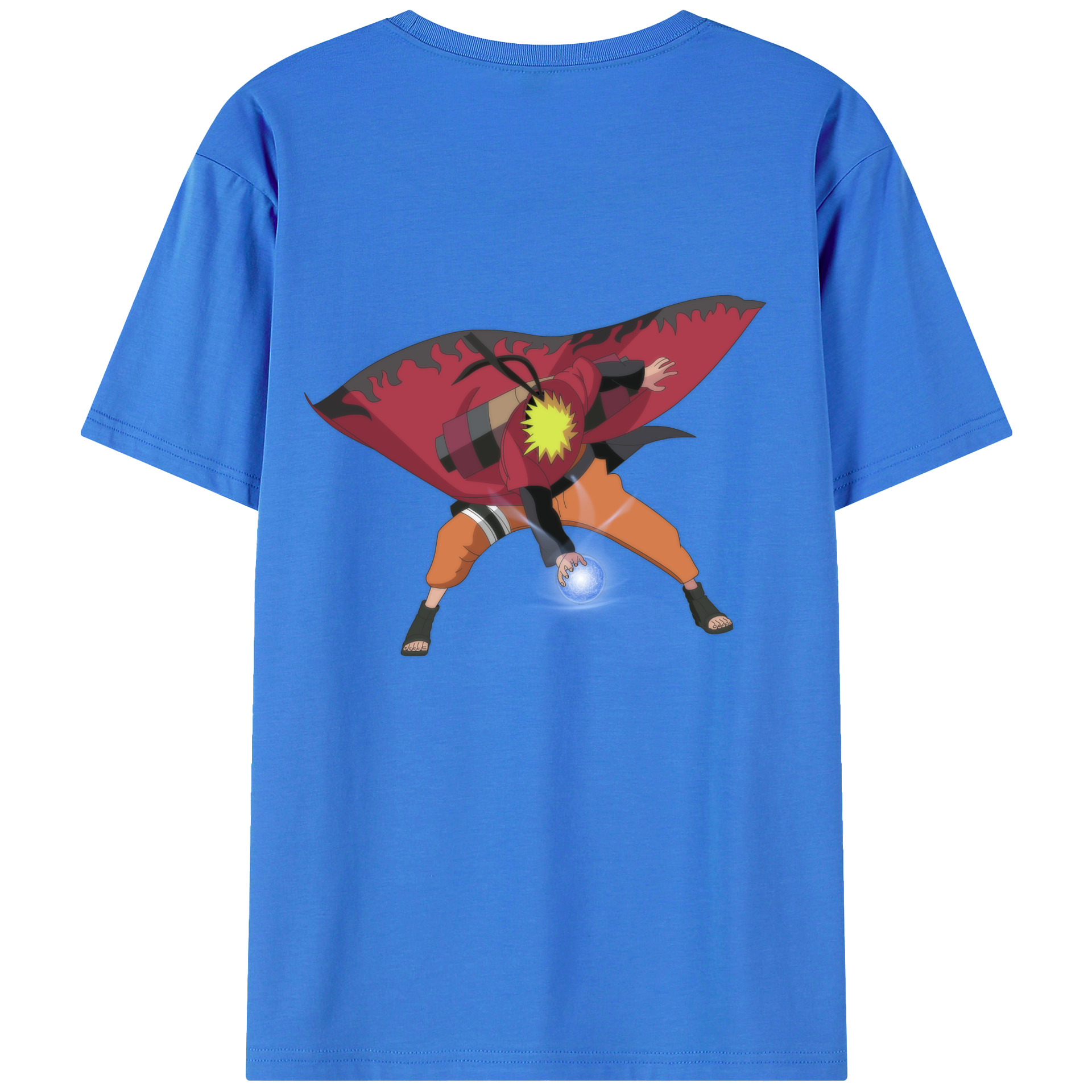 （画像用） NARUTO -ナルト- うずまき ナルト Uzumaki Naruto 綿100％ メンズ半袖Tシャツ（バックプリント） 通気性