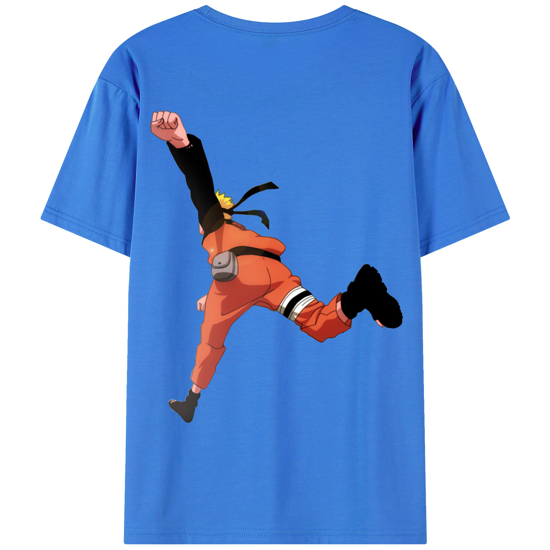 （画像用） NARUTO -ナルト- うずまき ナルト Uzumaki Naruto 綿100％ メンズ半袖Tシャツ（バックプリント） 通気性