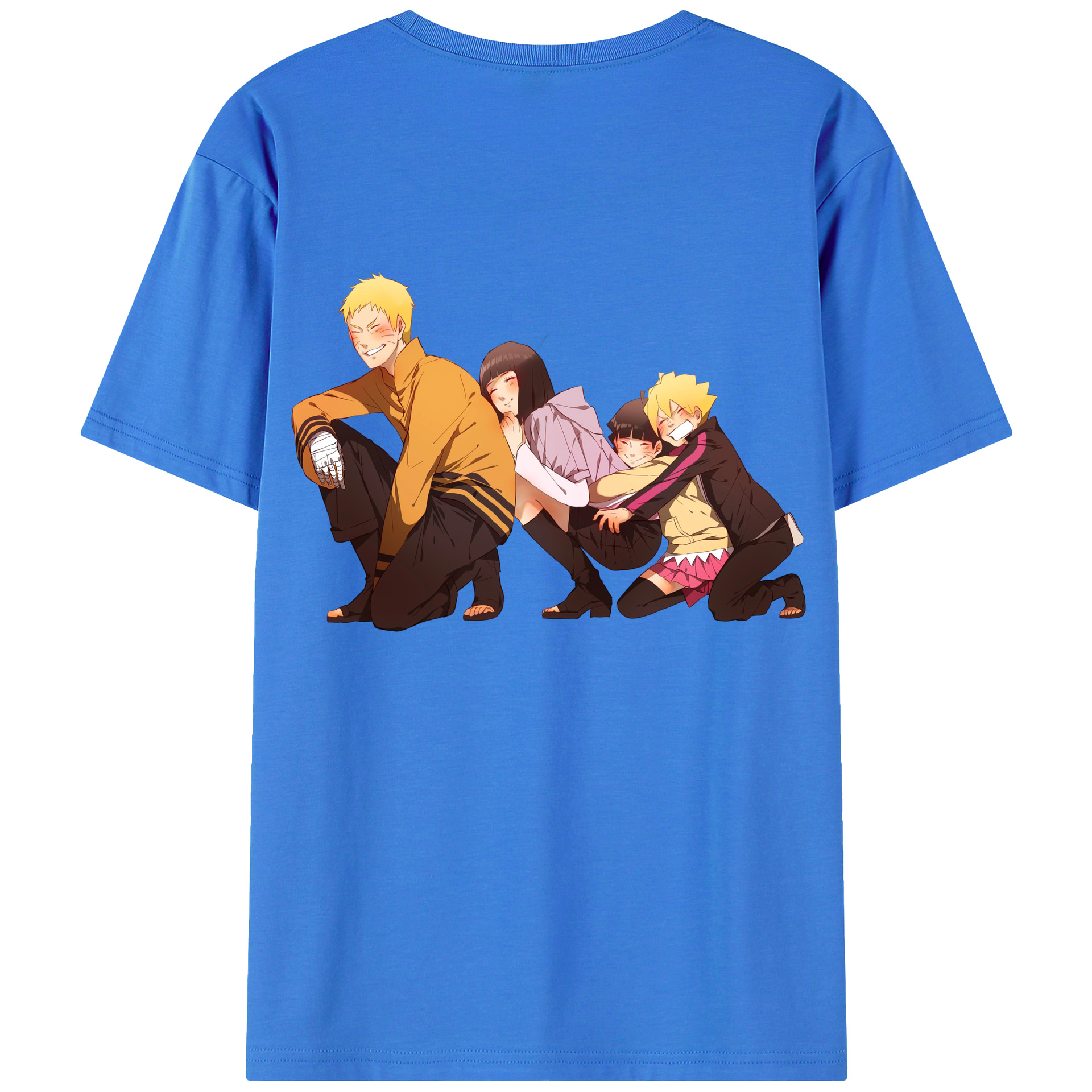 （画像用） NARUTO -ナルト- うずまき ナルト Uzumaki Naruto 綿100％ メンズ半袖Tシャツ（バックプリント） 通気性