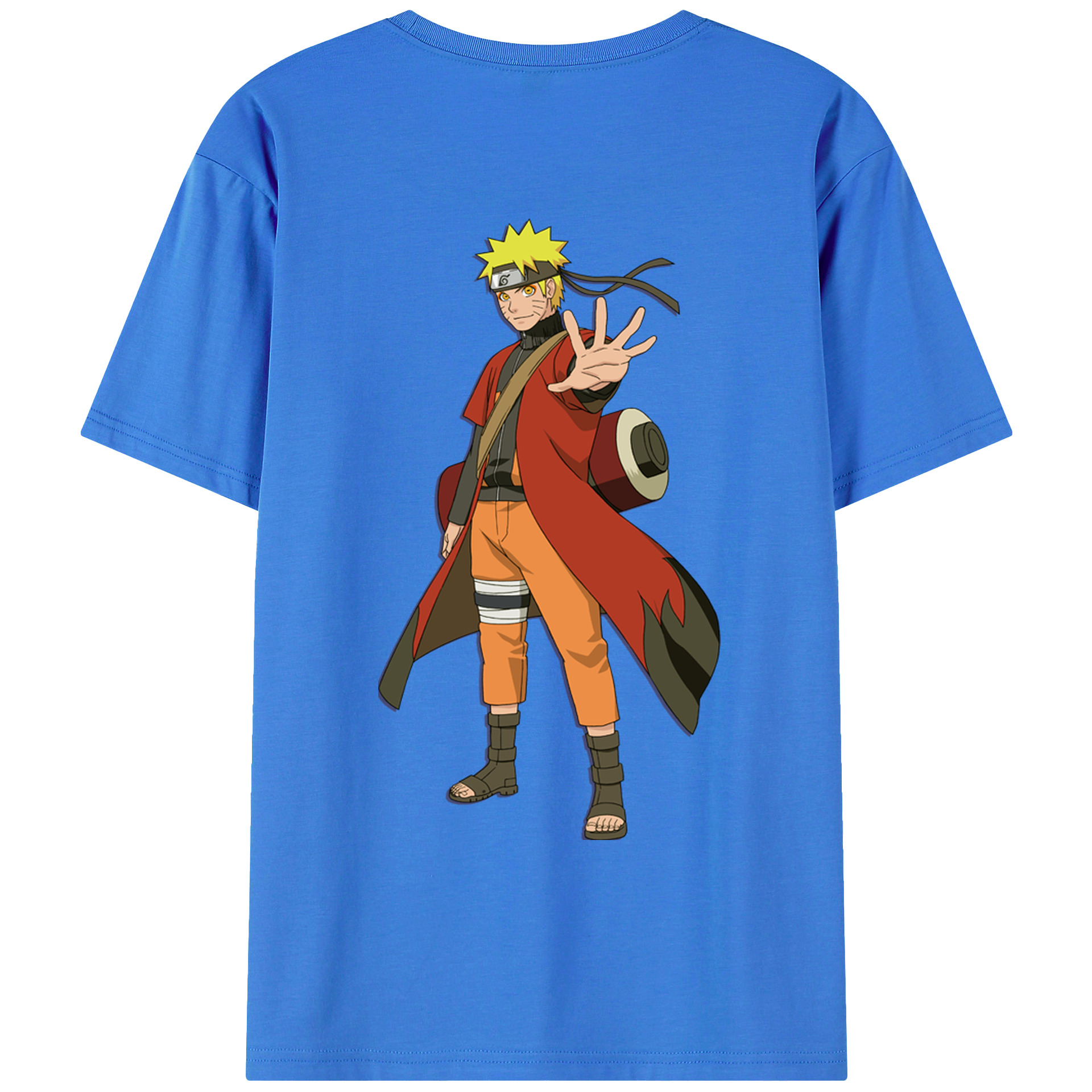 （画像用） NARUTO -ナルト- うずまき ナルト Uzumaki Naruto 綿100％ メンズ半袖Tシャツ（バックプリント） 通気性