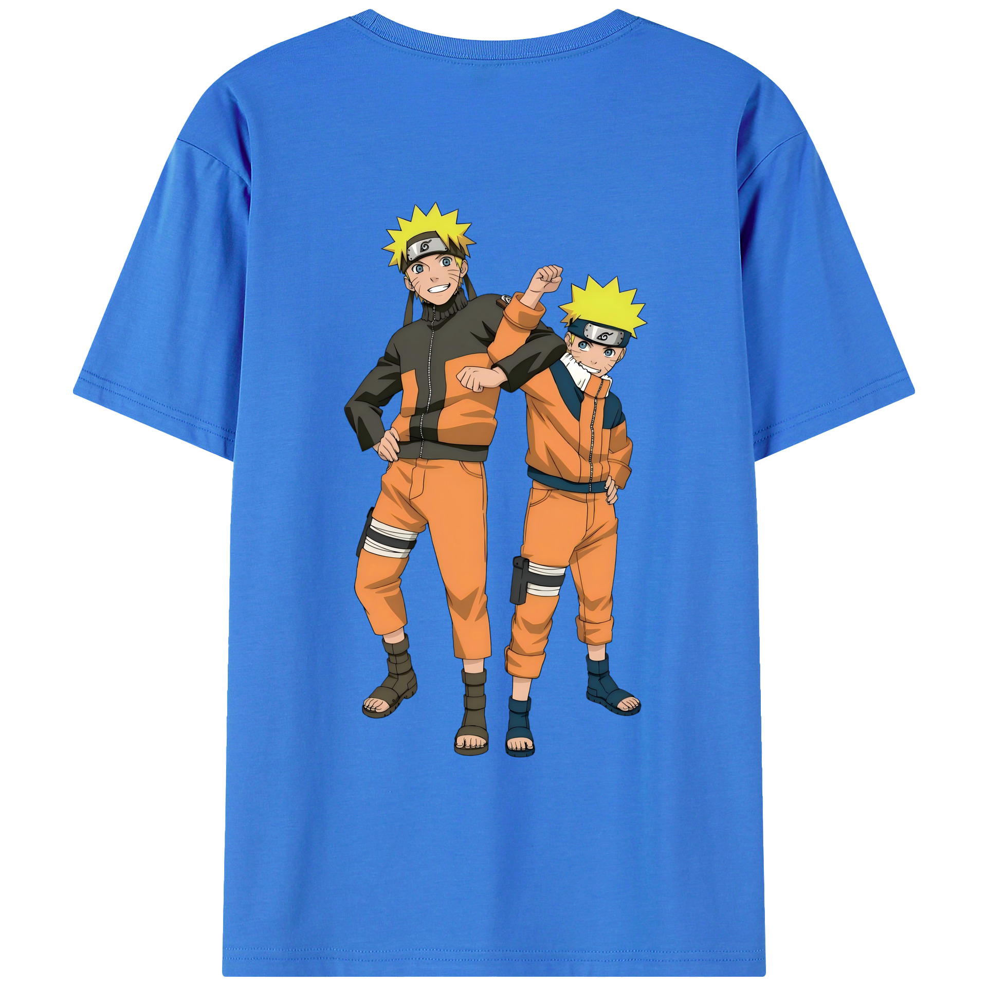 （画像用） NARUTO -ナルト- うずまき ナルト Uzumaki Naruto 綿100％ メンズ半袖Tシャツ（バックプリント） 通気性