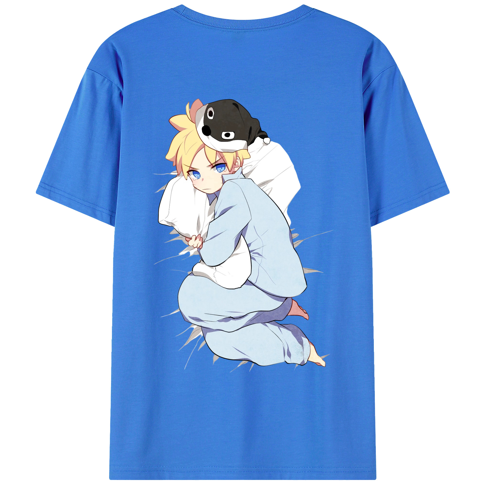 （画像用） NARUTO -ナルト- うずまき ナルト Uzumaki Naruto 綿100％ メンズ半袖Tシャツ（バックプリント） 通気性