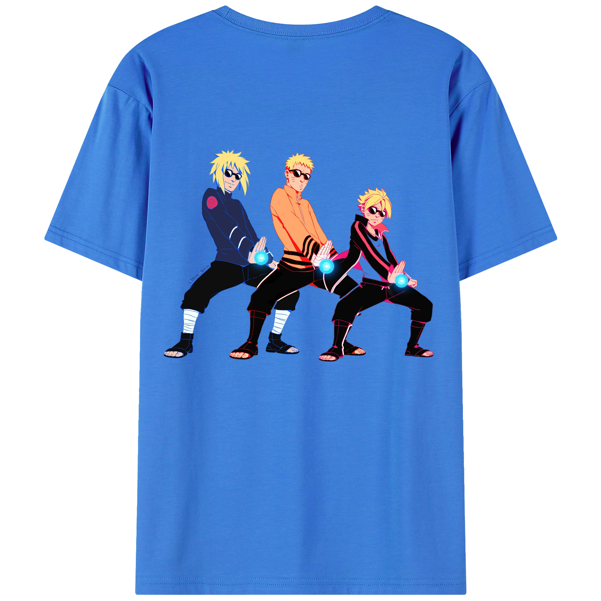 （画像用） NARUTO -ナルト- うずまき ナルト Uzumaki Naruto 綿100％ メンズ半袖Tシャツ（バックプリント） 通気性