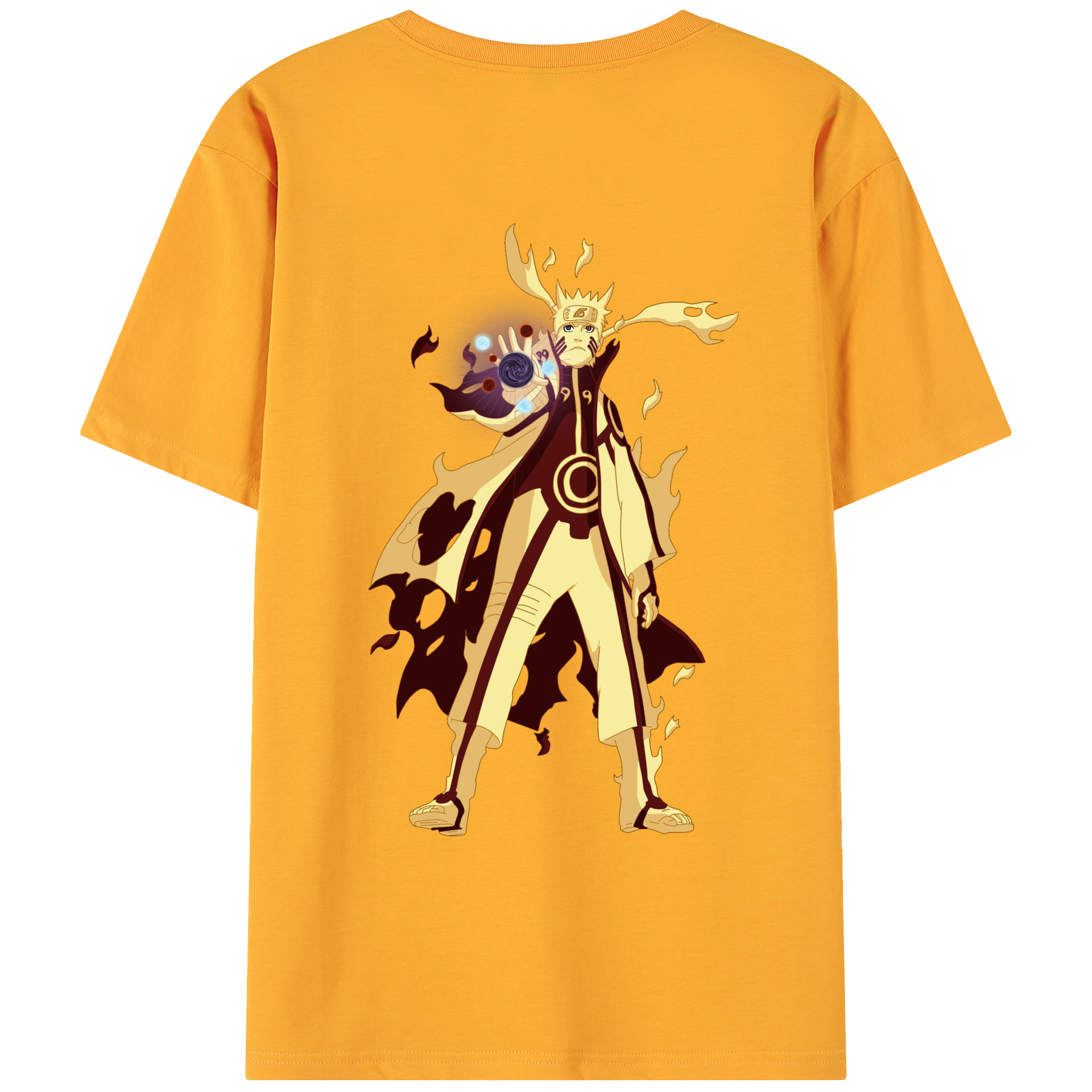 （画像用） NARUTO -ナルト- うずまき ナルト Uzumaki Naruto 綿100％ メンズ半袖Tシャツ（バックプリント） 通気性