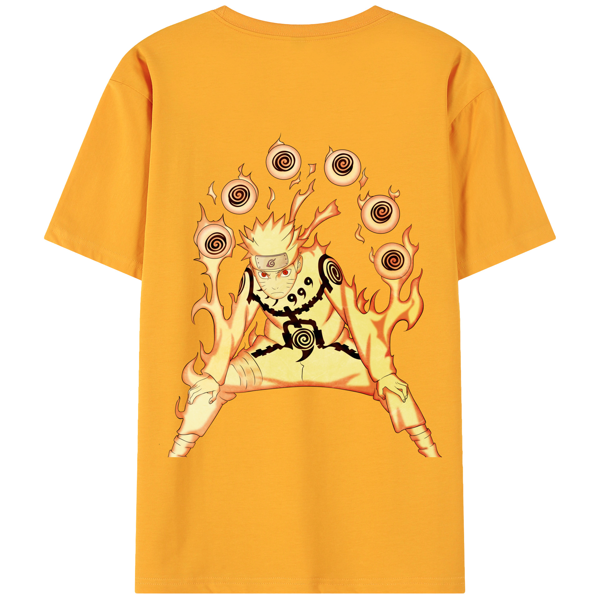 （画像用） NARUTO -ナルト- うずまき ナルト Uzumaki Naruto 綿100％ メンズ半袖Tシャツ（バックプリント） 通気性