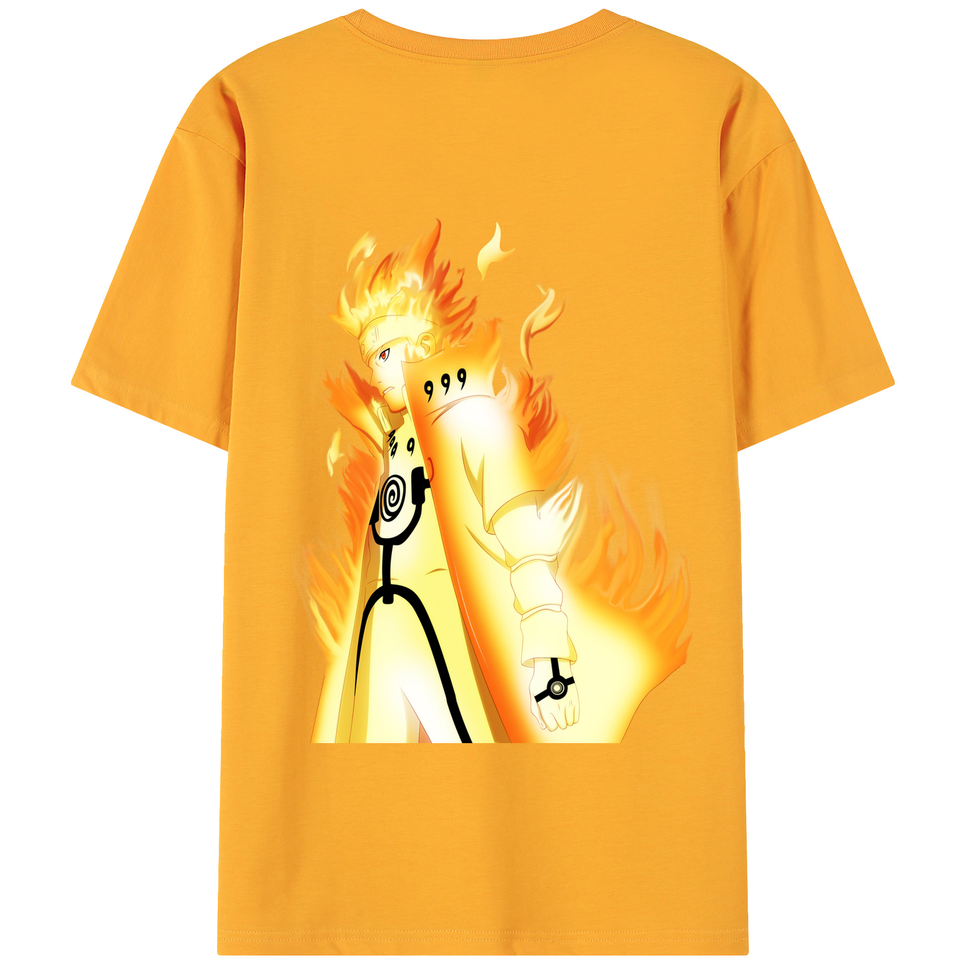 （画像用） NARUTO -ナルト- うずまき ナルト Uzumaki Naruto 綿100％ メンズ半袖Tシャツ（バックプリント） 通気性
