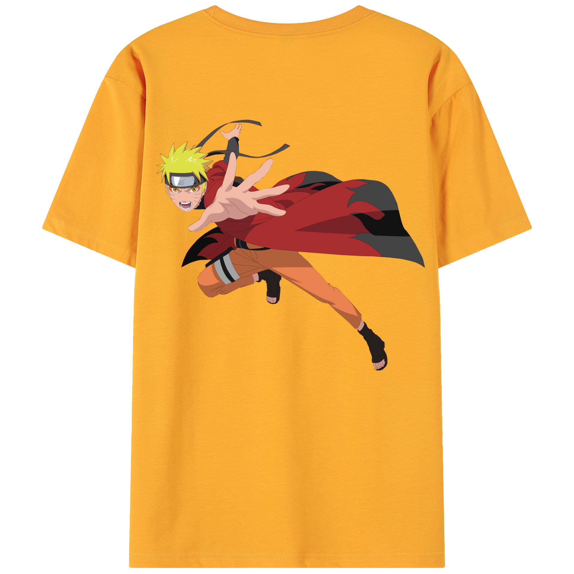 （画像用） NARUTO -ナルト- うずまき ナルト Uzumaki Naruto 綿100％ メンズ半袖Tシャツ（バックプリント） 通気性