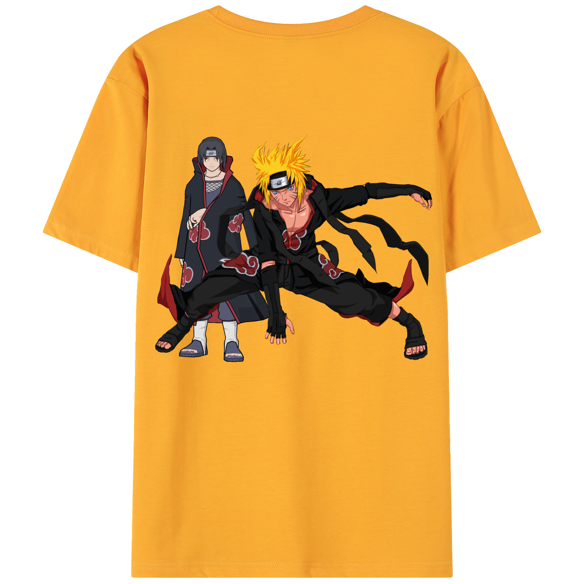 （画像用） NARUTO -ナルト- うずまき ナルト Uzumaki Naruto 綿100％ メンズ半袖Tシャツ（バックプリント） 通気性