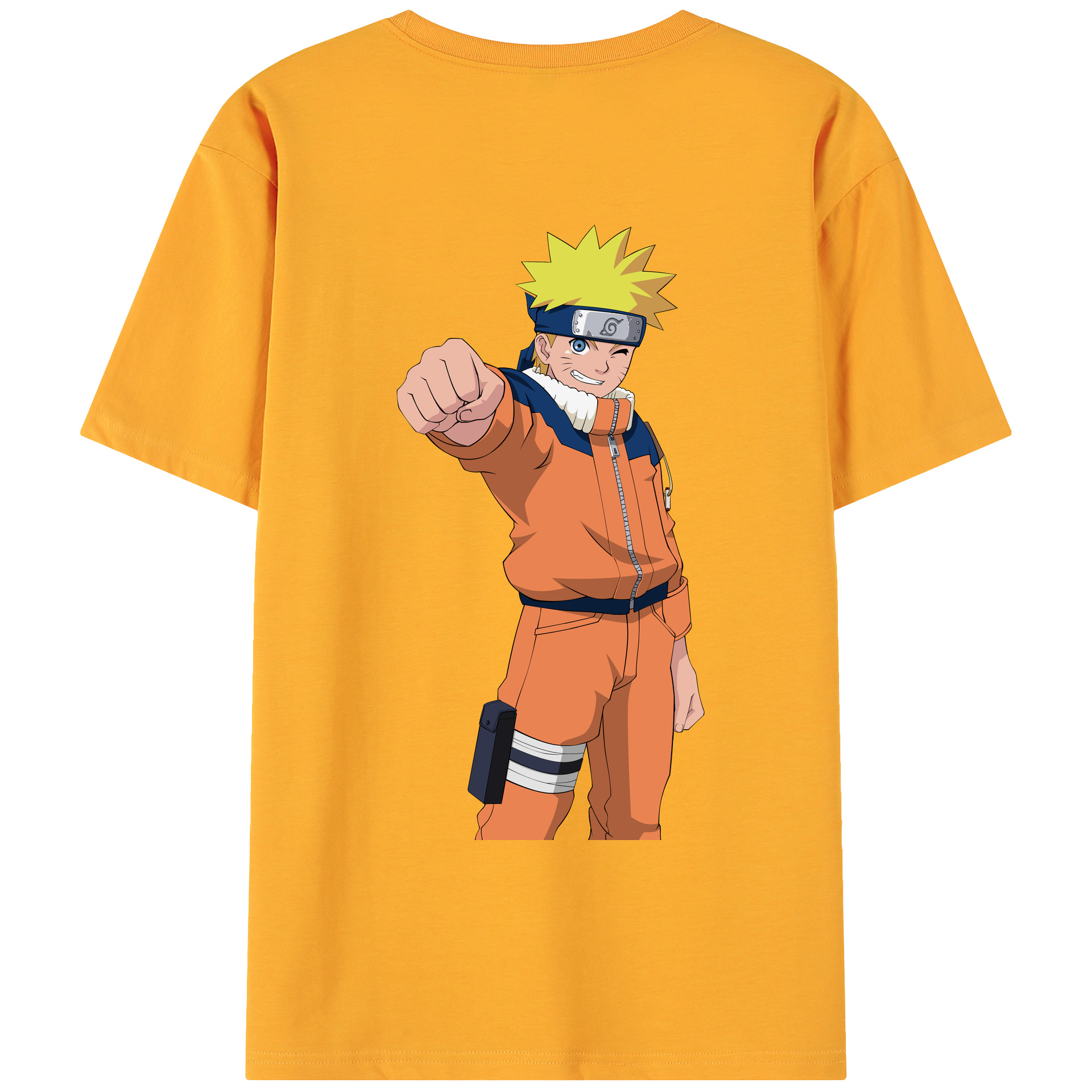 （画像用） NARUTO -ナルト- うずまき ナルト Uzumaki Naruto 綿100％ メンズ半袖Tシャツ（バックプリント） 通気性