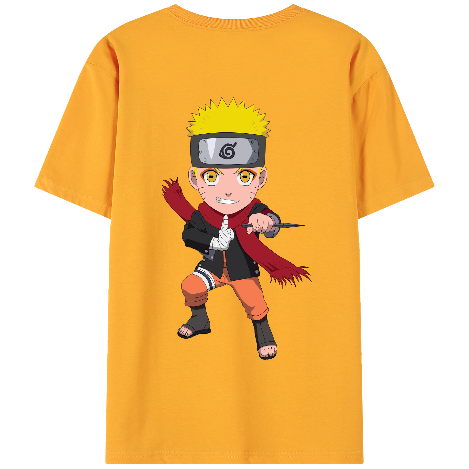 （画像用） NARUTO -ナルト- うずまき ナルト Uzumaki Naruto 綿100％ メンズ半袖Tシャツ（バックプリント） 通気性